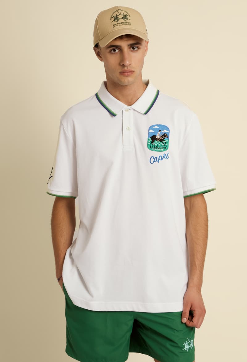 Men's Polo Shirts La Martina White
