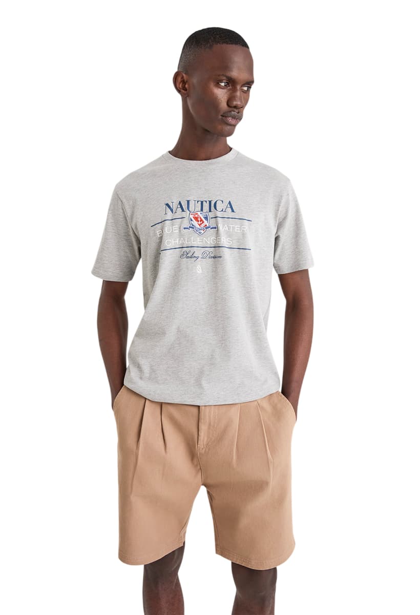 ΑΝΔΡΙΚΟ T-SHIRT NAUTICA ΚΟΝΤΟΜΑΝΙΚΟ ΓΚΡΙ