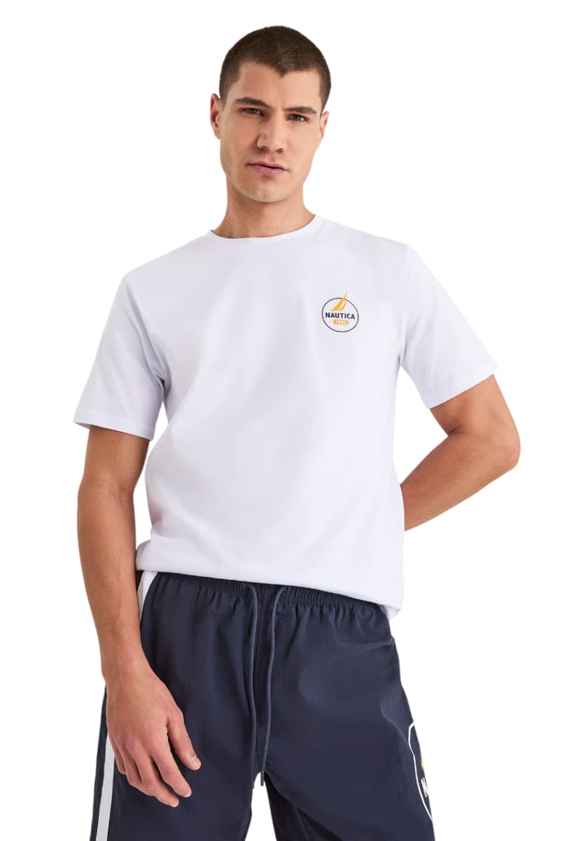 ΑΝΔΡΙΚΟ T-SHIRT NAUTICA ΚΟΝΤΟΜΑΝΙΚΟ ΛΕΥΚΟ