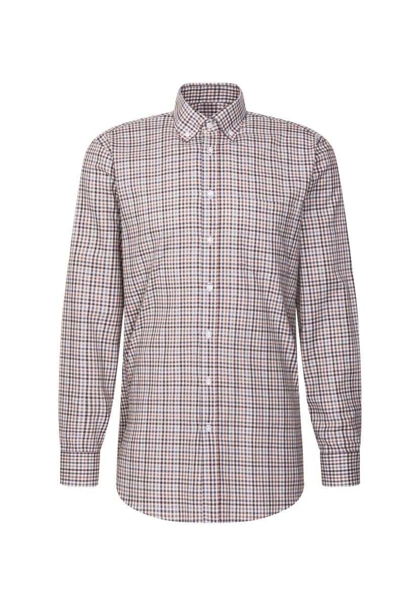 Men's Shirts Seidensticker Brown