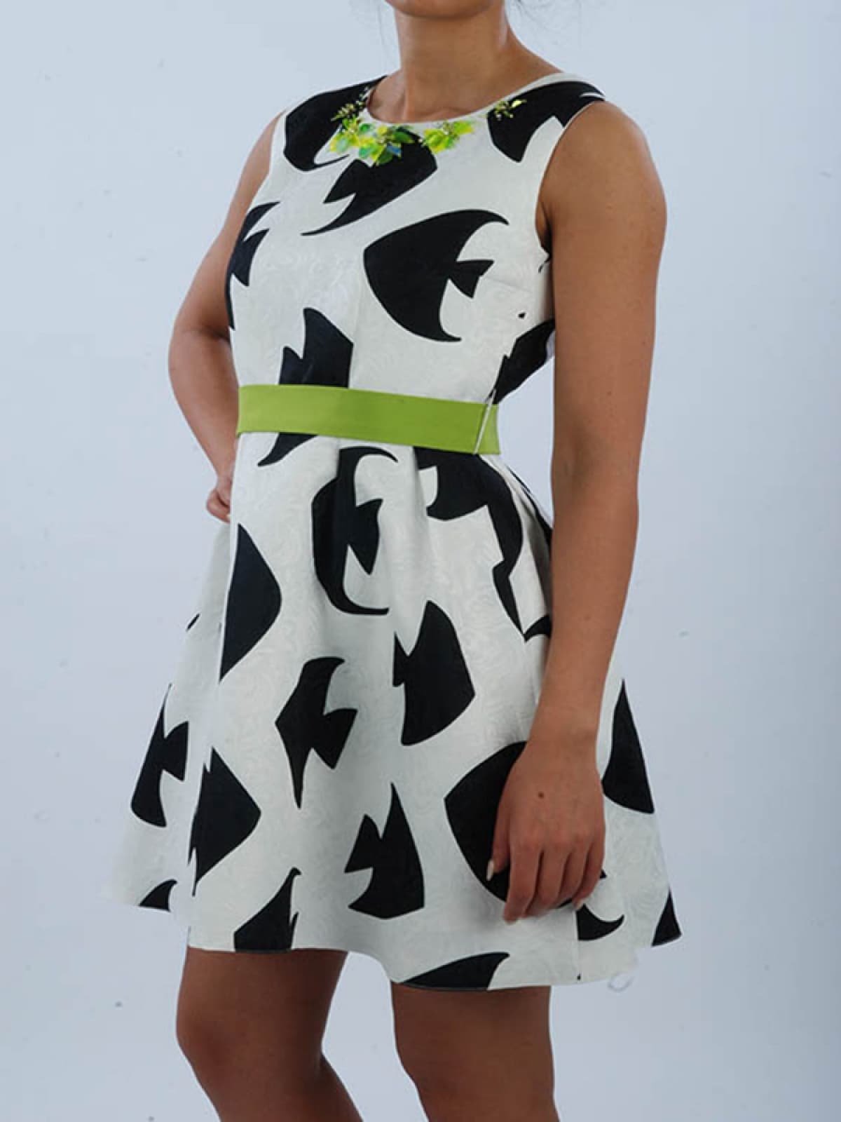 ALLURE ΦΟΡΕΜΑ ΑΜΑΝΙΚΟ ΖΩΝΗ ΚΟΣΜΗΜΑ FISH PRNT ΛΕΥΚΟ-ΜΑΥΡΟ