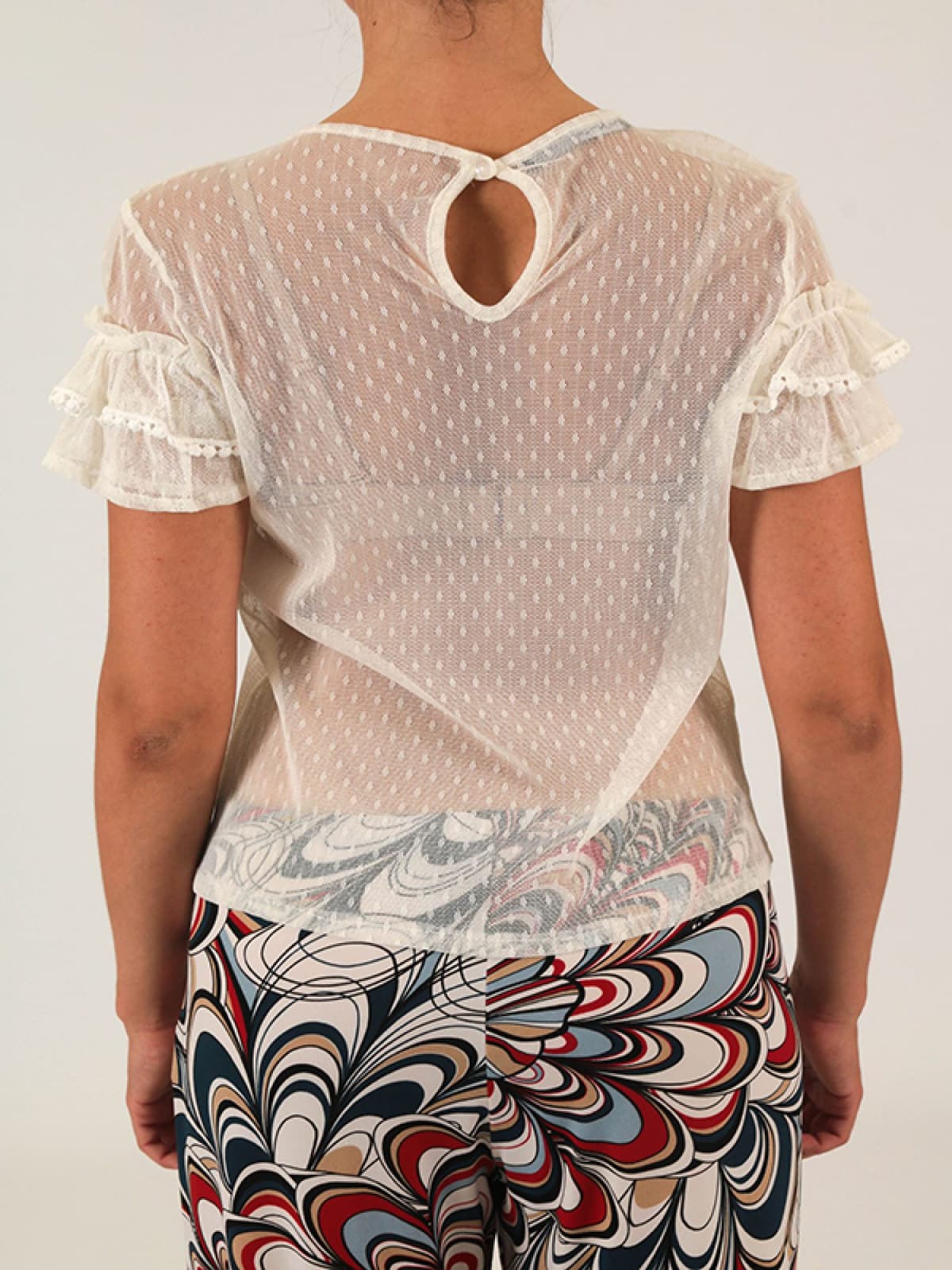 TWENTY-29 T-SHIRT ΔΙΑΦΑΝΕΙΑ ΦΡΑΜΠΑΛΑ ΥΠΟΛΕΥΚΟ