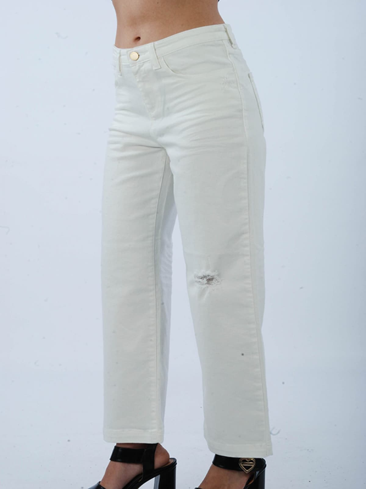 ARMANI JEANS ΠΑΝΤΕΛΟΝΙ JEANS ΦΑΡΔΥ CROPPED ΛΕΥΚΟ