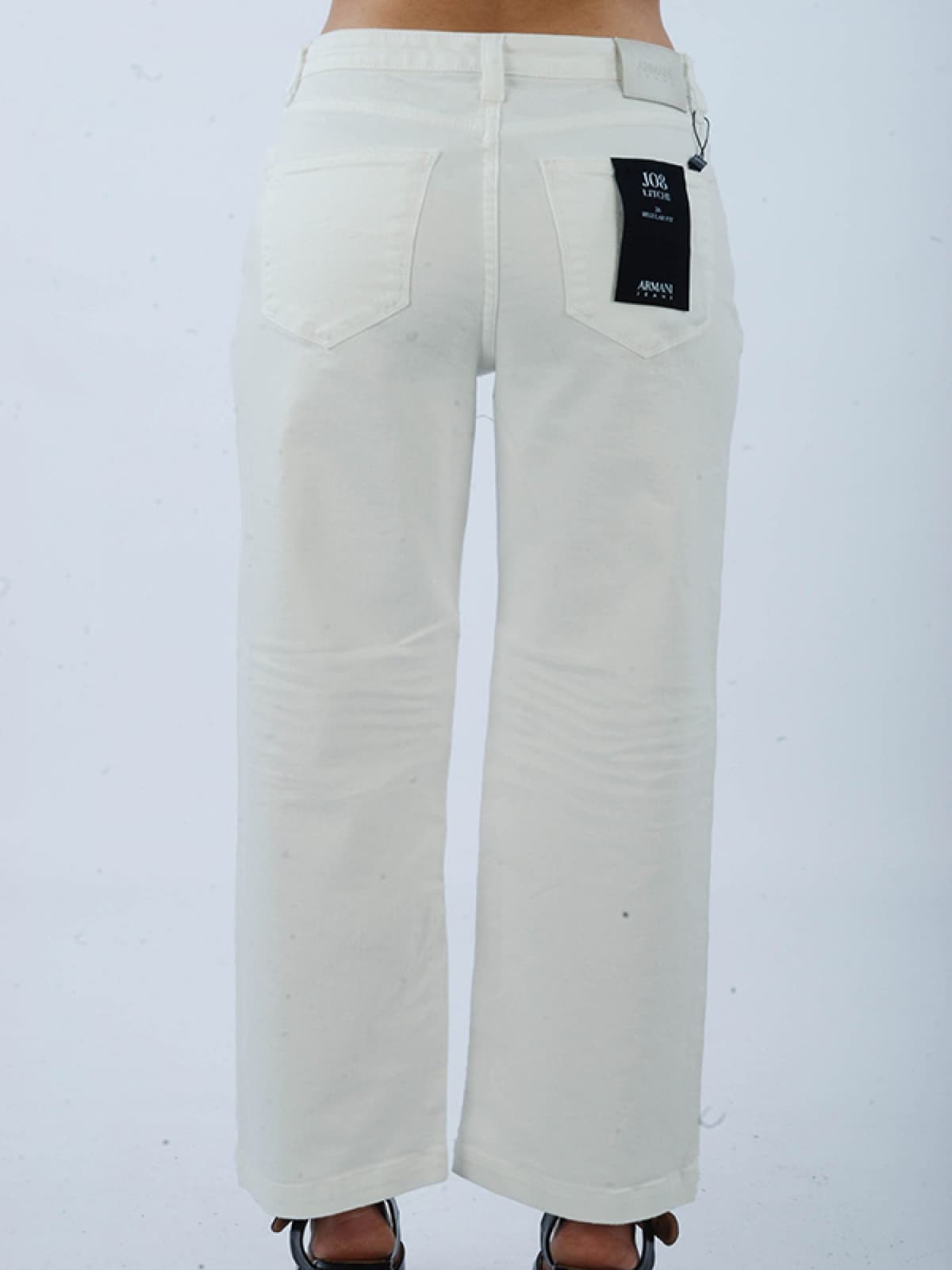 ARMANI JEANS ΠΑΝΤΕΛΟΝΙ JEANS ΦΑΡΔΥ CROPPED ΛΕΥΚΟ