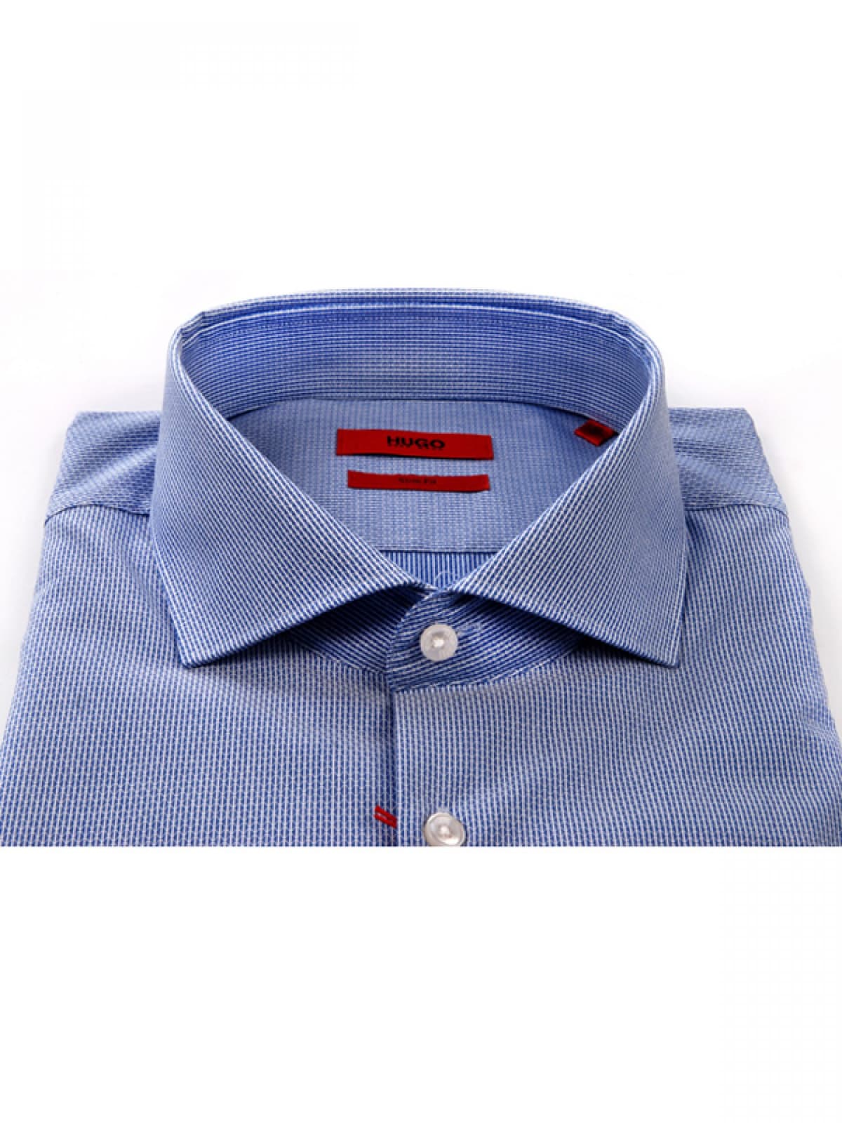 HUGO ΠΟΥΚΑΜΙΣΟ ΜΙΚΡΟΣΧΕΔΙΟ SLIM FIT C-JASON ΣΙΕΛ