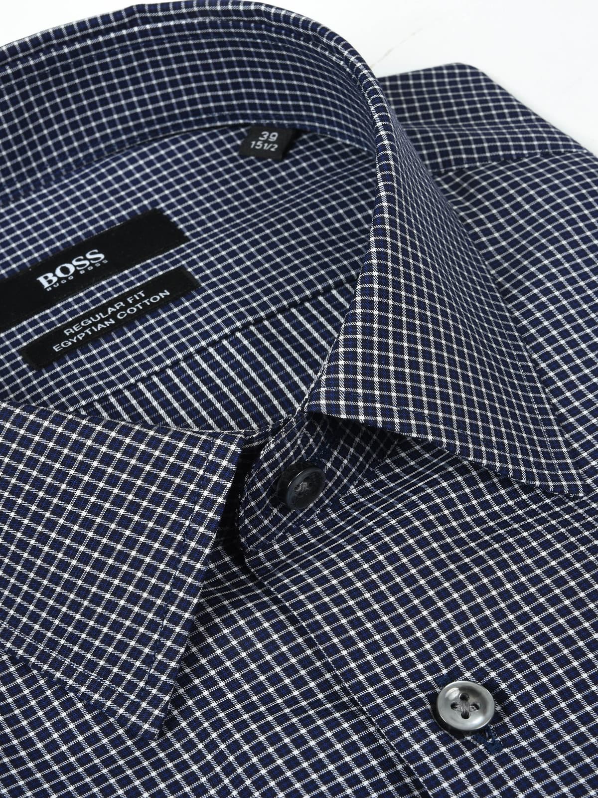 BOSS ΠΟΥΚΑΜΙΣΟ REGULAR FIT ΚΑΡΩ ENZO ΜΠΛΕ