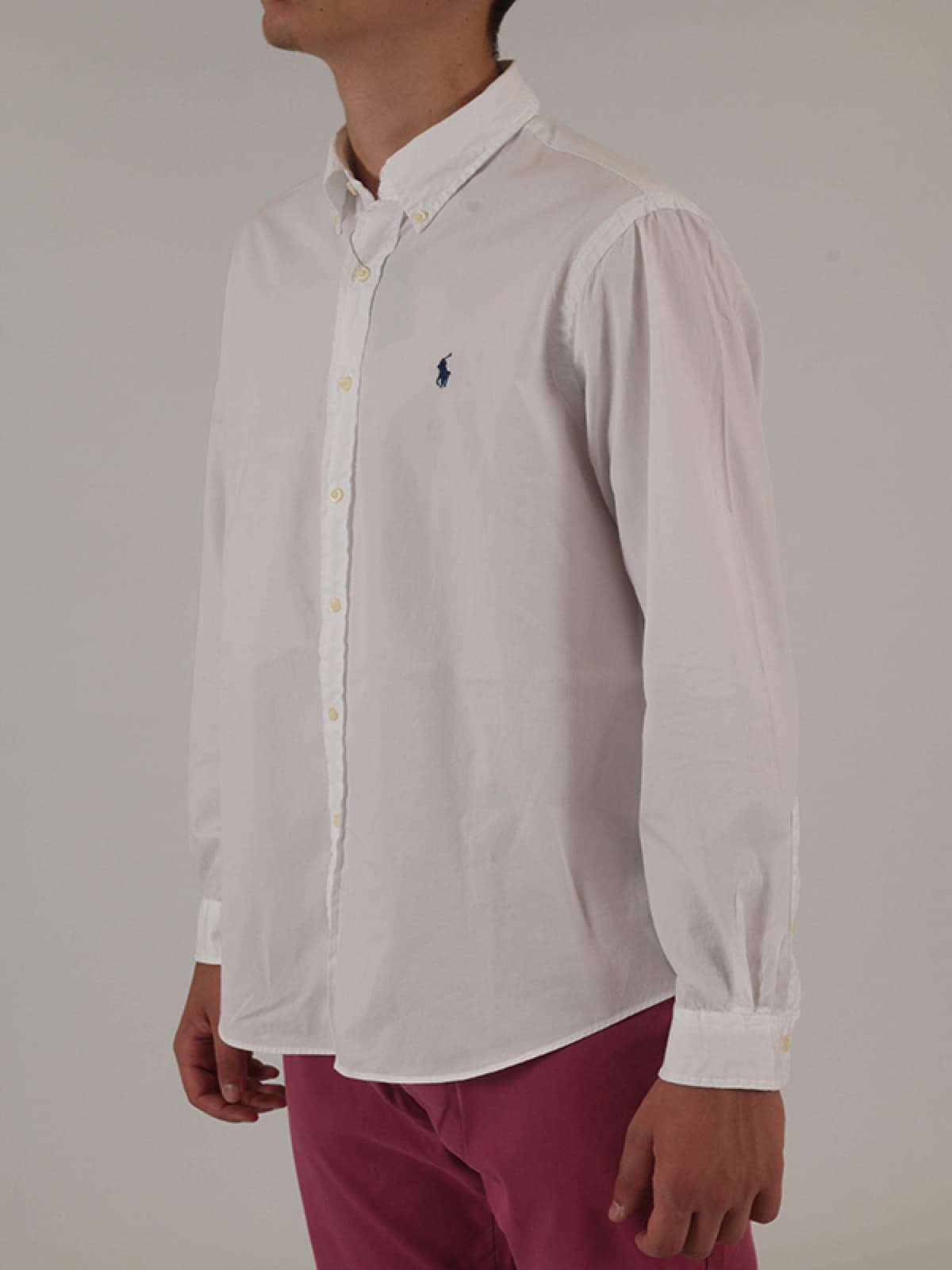 RALPH LAUREN ΠΟΥΚΑΜΙΣΟ BD BEACH TWILL ΛΕΥΚΟ