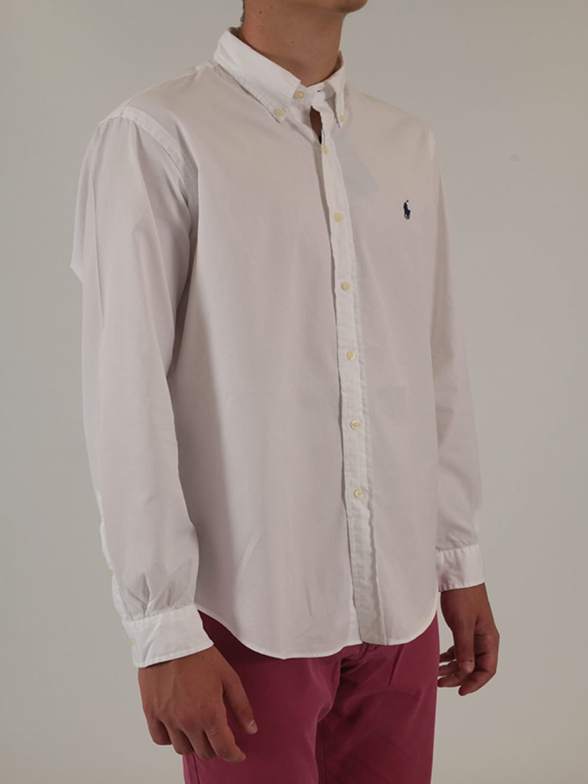 RALPH LAUREN ΠΟΥΚΑΜΙΣΟ BD BEACH TWILL ΛΕΥΚΟ