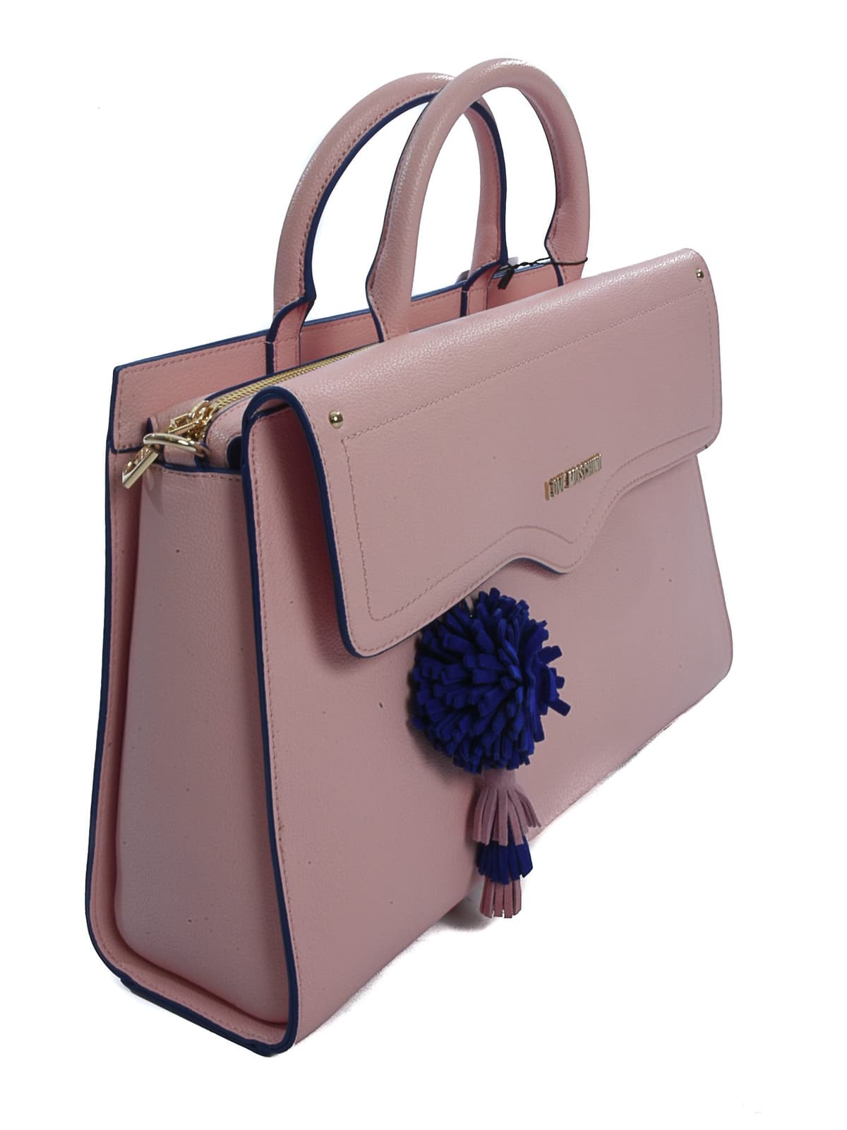 MOSCHINO ΤΣΑΝΤΑ CROSSBODY ΜΩΒ ΛΕΠΤΟΜΕΡΕΙΕΣ ΡΟΖ