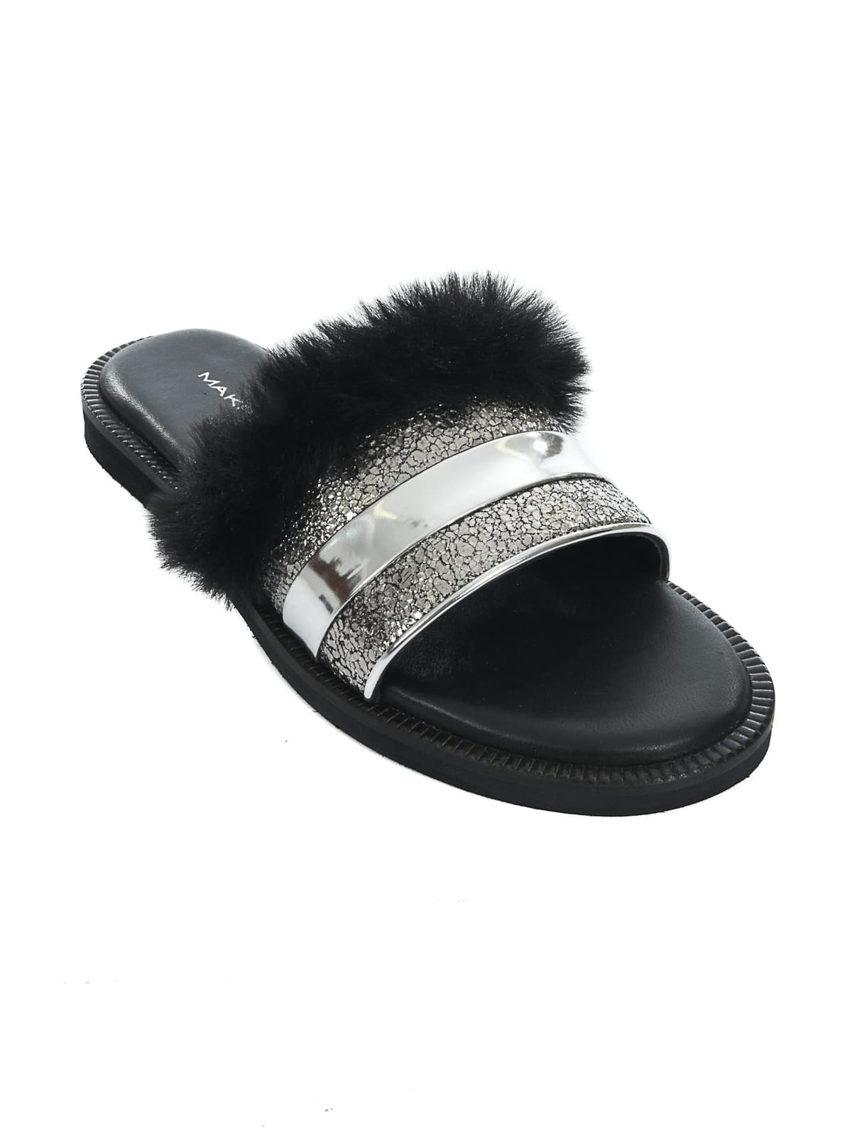 MAKRIS ΦΛΑΤ ΣΑΝΔΑΛΙ ΓΟΥΝΙΤΣΑ ΜΑΥΡΟ/ΑΣΗΜΙ