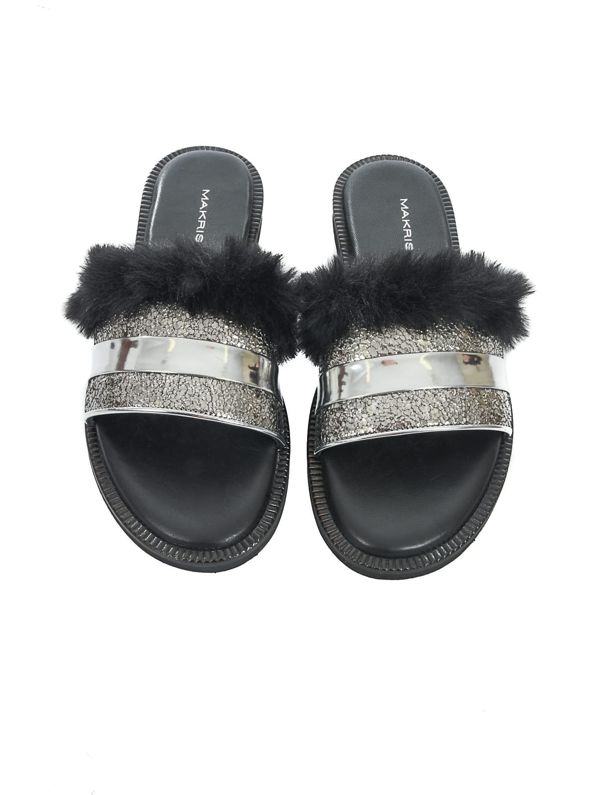 MAKRIS ΦΛΑΤ ΣΑΝΔΑΛΙ ΓΟΥΝΙΤΣΑ ΜΑΥΡΟ/ΑΣΗΜΙ