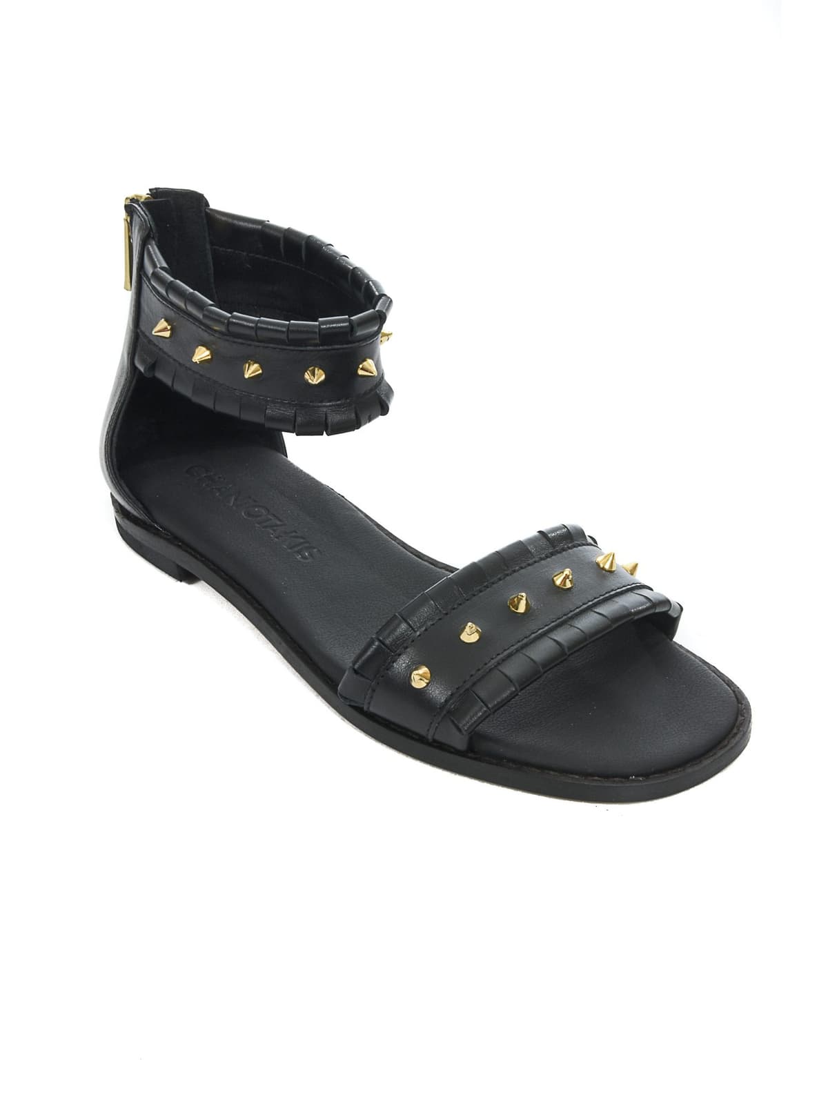 ΧΑΝΙΩΤΑΚΗΣ ΠΑΠΟΥΤΣΙΑ FLAT ΣΑΝΔΑΛΙ ΜΕ ΤΡΟΥΚΣ-ΚΑΡΦΙΑ ΜΑΥΡΟ