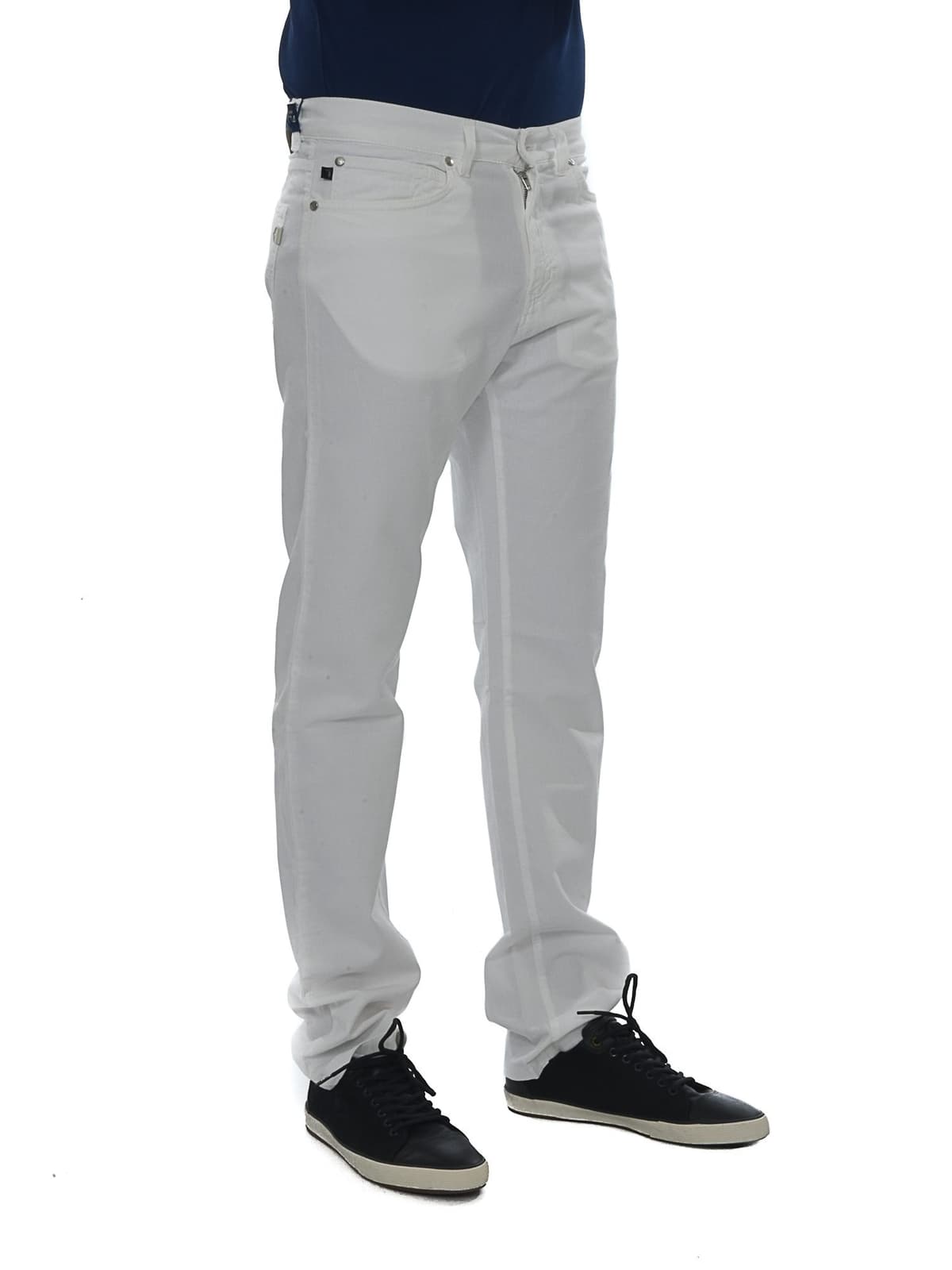 TRUSSARDI JEANS ΠΑΝΤΕΛΟΝΙ JEANS ΚΑΠΑΡΤΙΝΑ ΛΕΥΚΟ