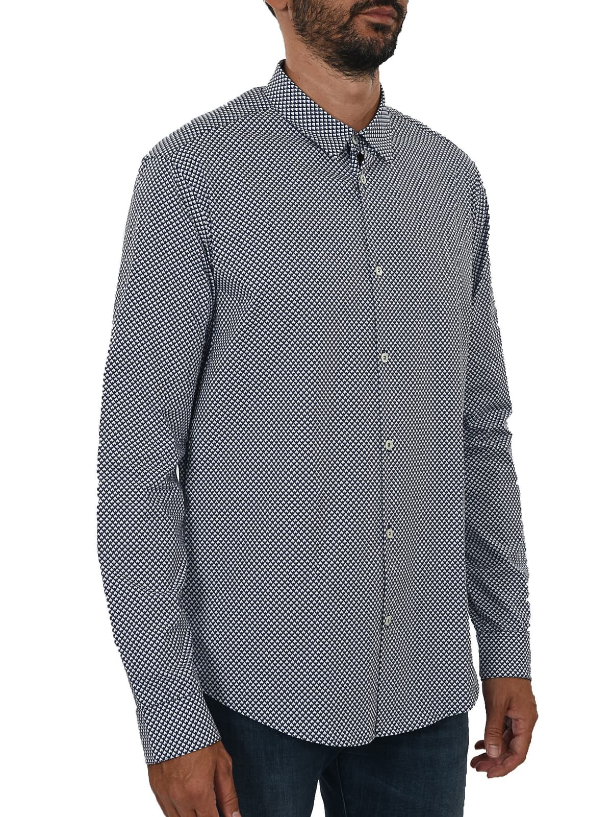 EMPORIO ARMANI ΠΟΥΚΑΜΙΣΟ ΜΙΚΡΟΣΧΕΔΙΟ ΜΠΛΕ