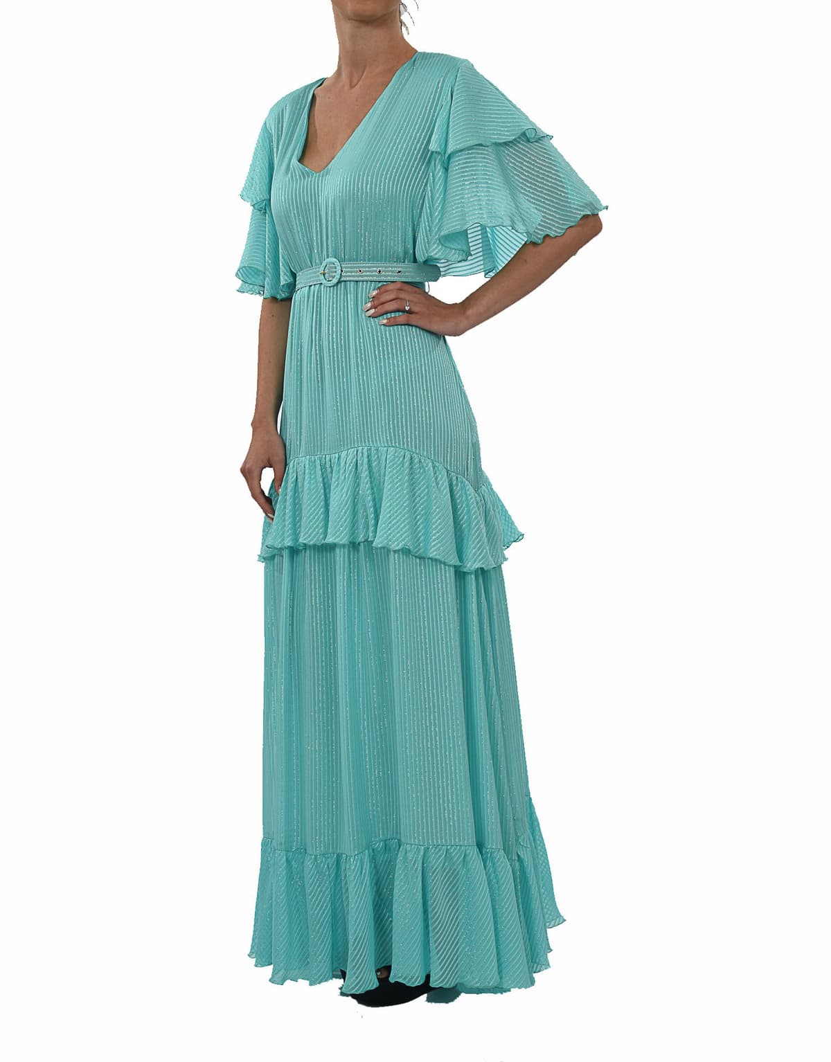 SPACE ΦΟΡΕΜΑ ΜΑΚΡΥ ΒΟΛΑΝ VNECK ΖΩΝΗ ΒΕΡΑΜΑΝ