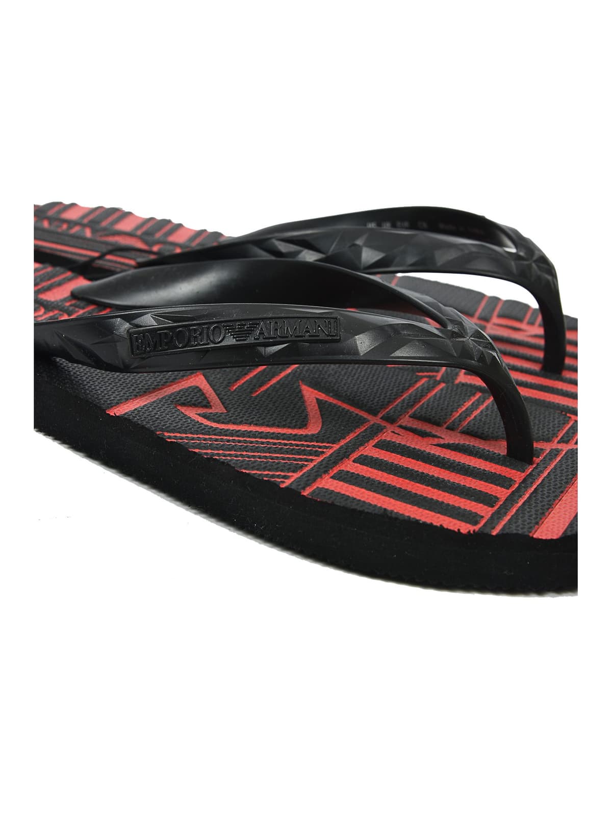 EMPORIO ARMANI ΠΑΠΟΥΤΣΙ FLIP-FLOP LOGO ΜΑΥΡΟ