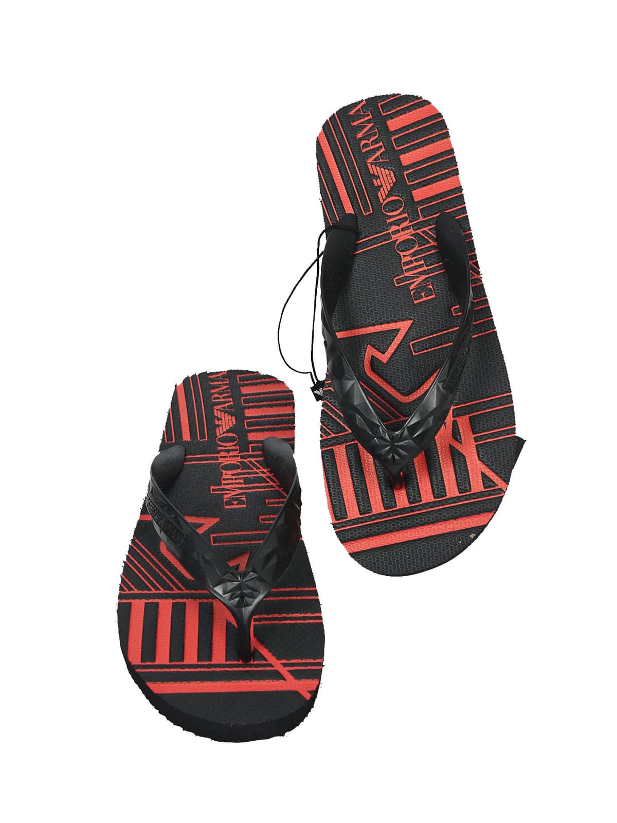 EMPORIO ARMANI ΠΑΠΟΥΤΣΙ FLIP-FLOP LOGO ΜΑΥΡΟ