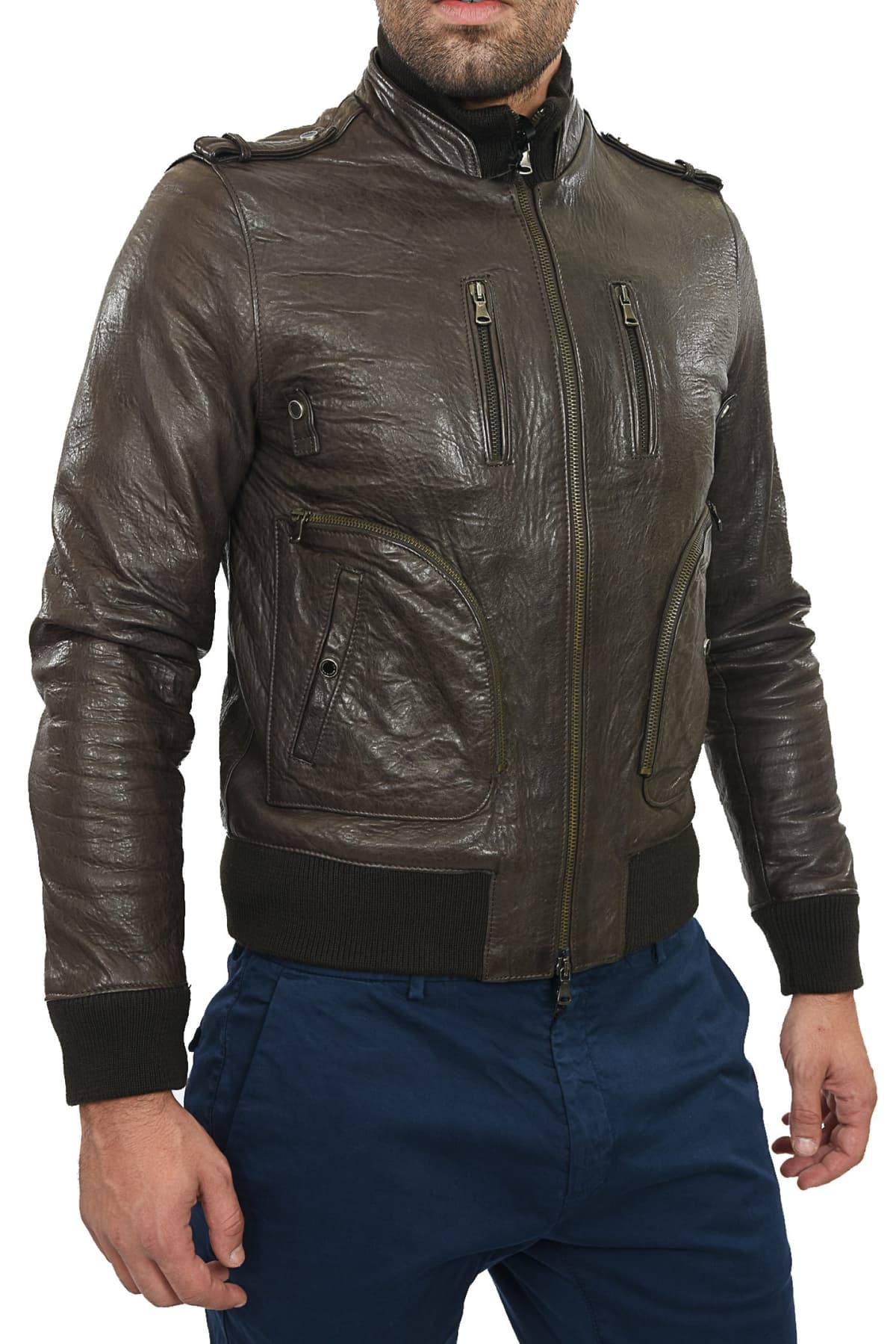 DANIELE ALESSANDRINI ΜΠΟΥΦΑΝ BOMBER ΔΕΡΜΑ ΚΑΦΕ