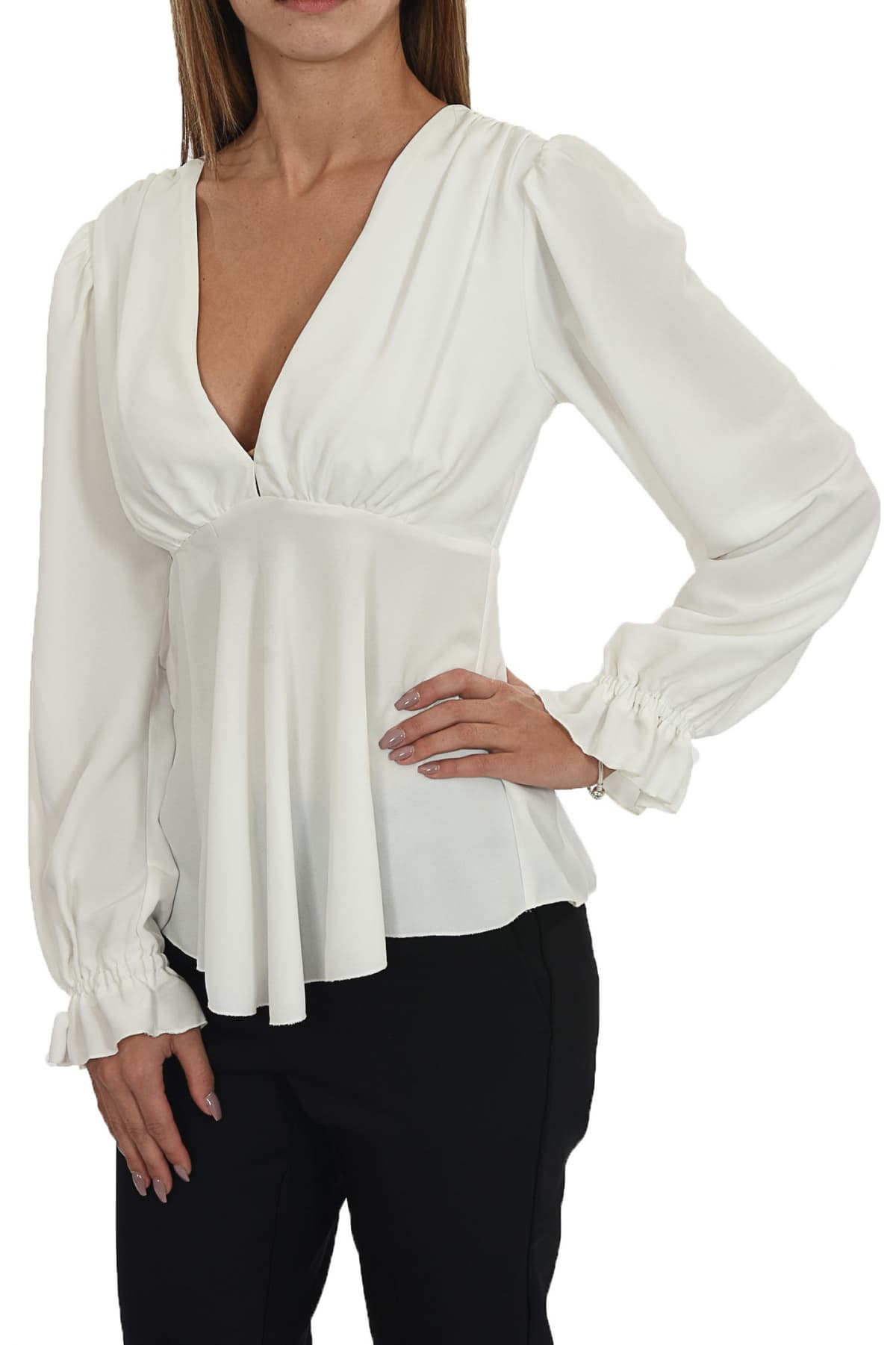 TWENTY ΠΟΥΚΑΜΙΣΑ ΜΜ V-NECK ΥΠΟΛΕΥΚΟ