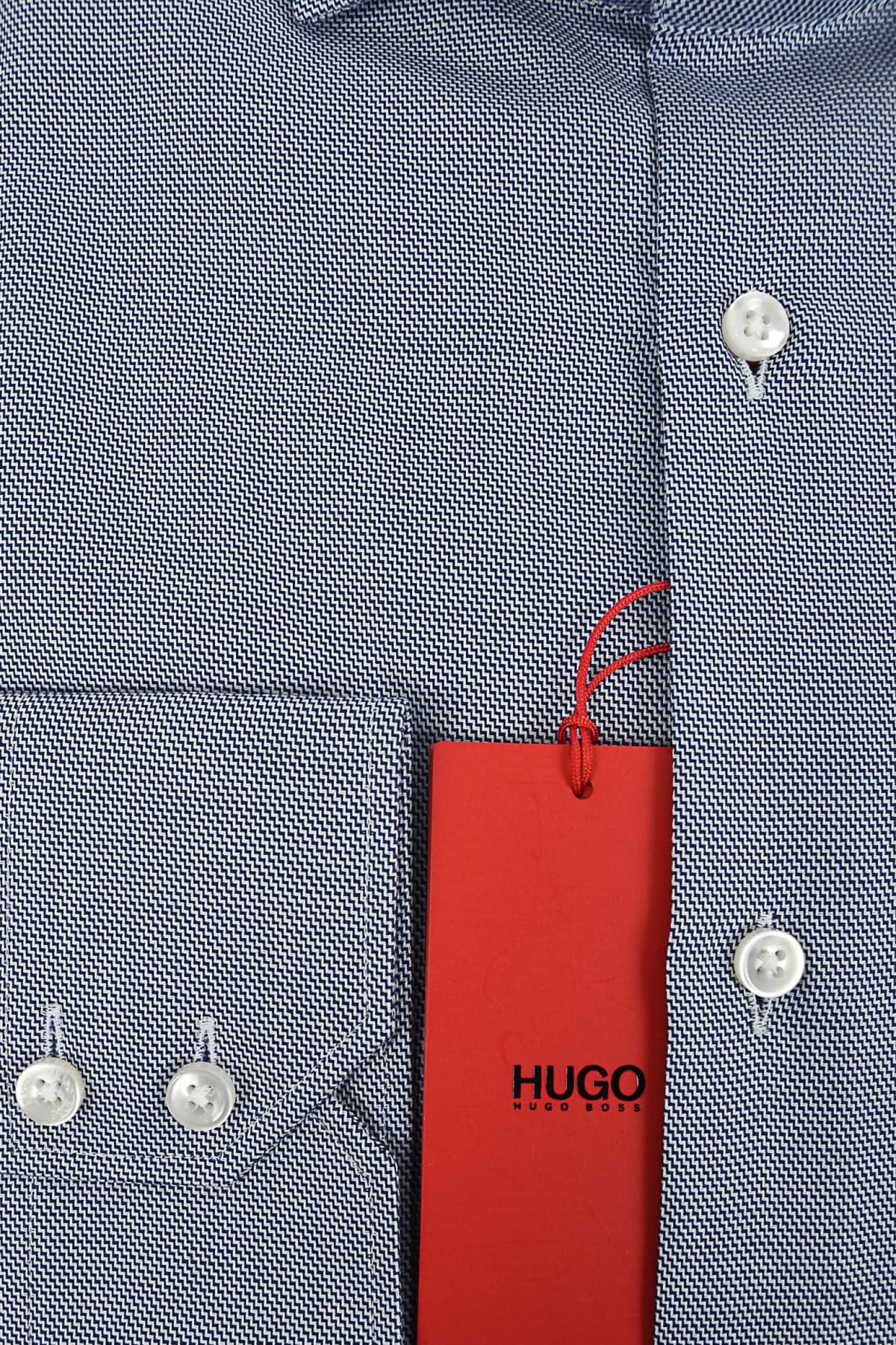 HUGO ΠΟΥΚΑΜΙΣΟ ΜΙΚΡΟΣΧΕΔΙΟ REGULAR FIT C-GORDON ΜΠΛΕ