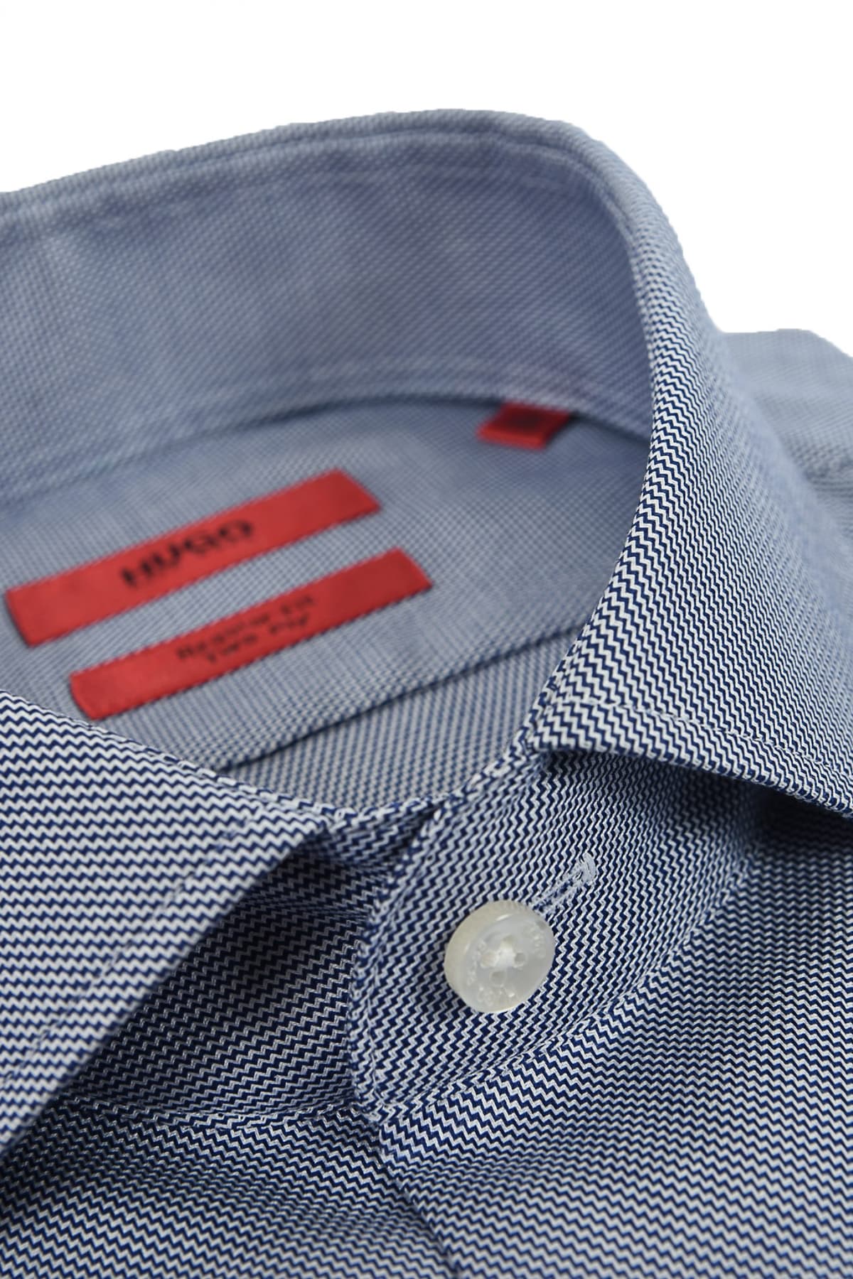 HUGO ΠΟΥΚΑΜΙΣΟ ΜΙΚΡΟΣΧΕΔΙΟ REGULAR FIT C-GORDON ΜΠΛΕ