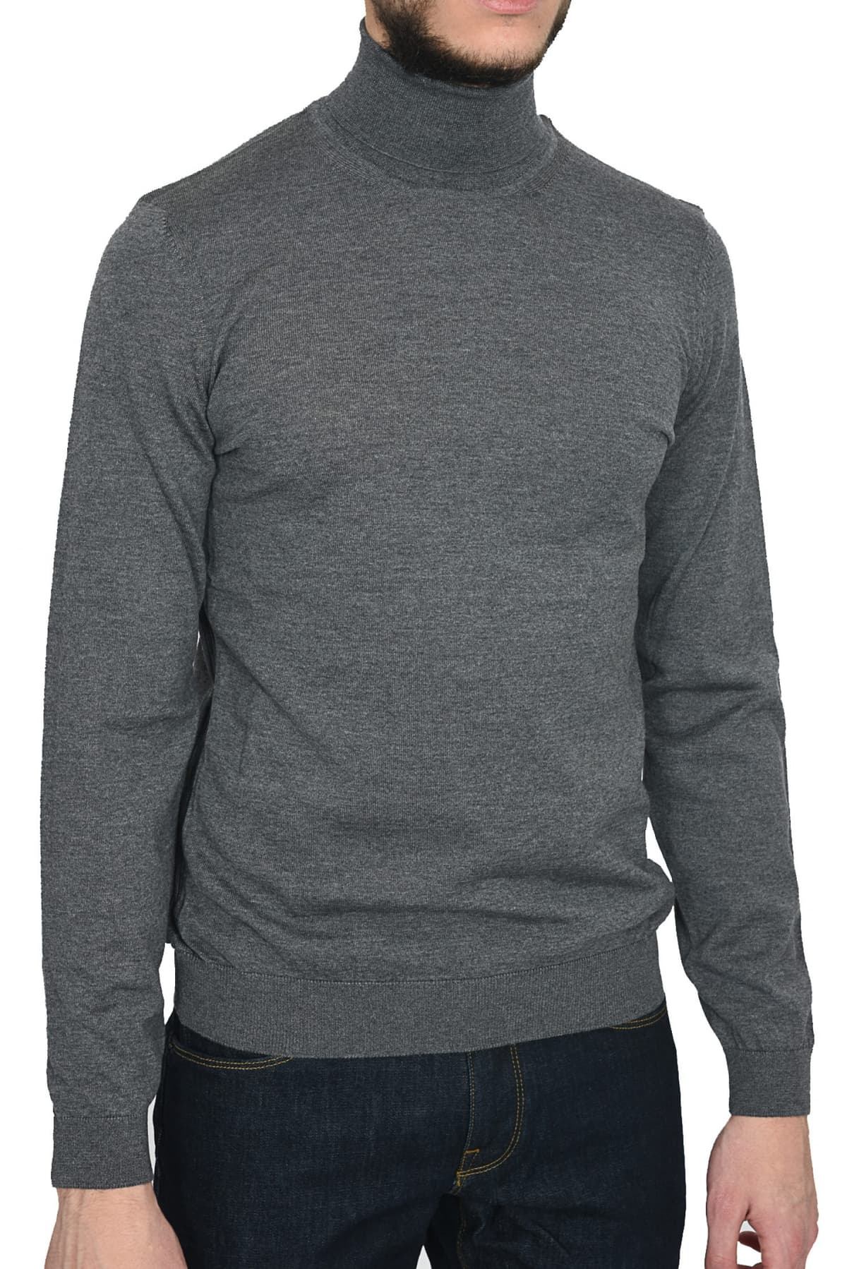 BOSS BUSINESS ΠΛΕΚΤΟ TURTLENECK MUSSO-P ΓΚΡΙ