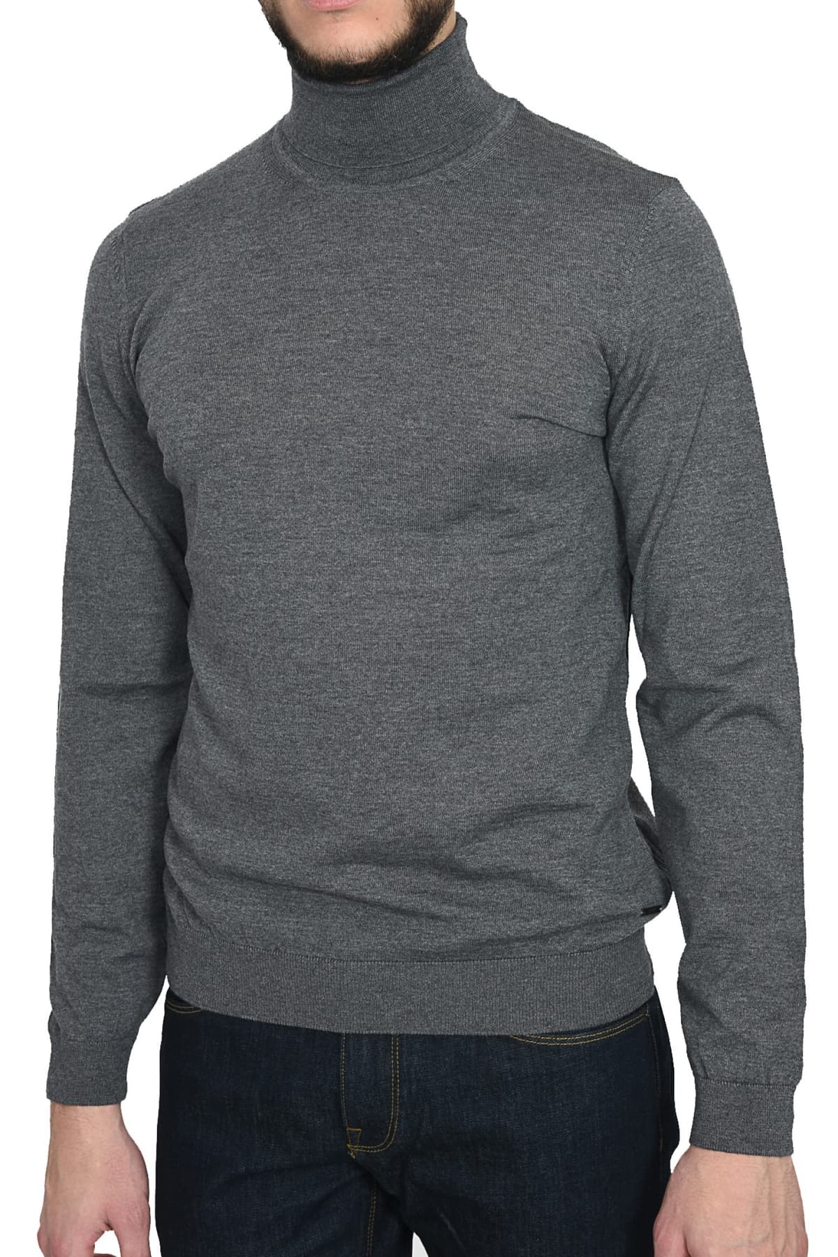 BOSS BUSINESS ΠΛΕΚΤΟ TURTLENECK MUSSO-P ΓΚΡΙ