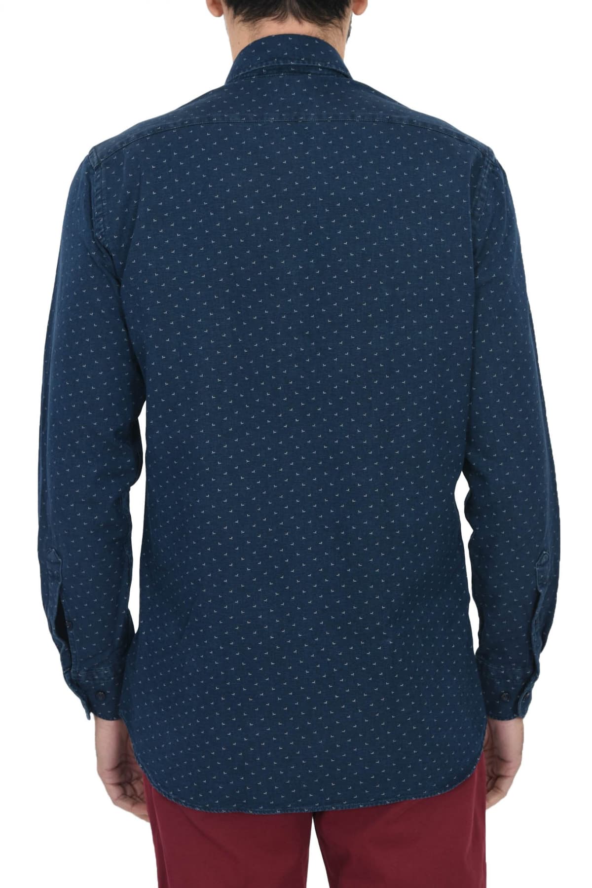 PAUL&SHARK ΠΟΥΚΑΜΙΣΟ BUTTON DOWN JEANS ALL OVER PRINT ΜΠΛΕ