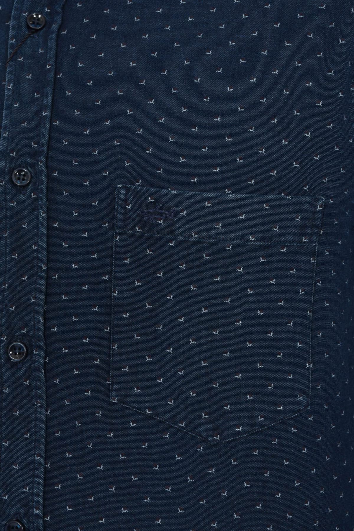 PAUL&SHARK ΠΟΥΚΑΜΙΣΟ BUTTON DOWN JEANS ALL OVER PRINT ΜΠΛΕ