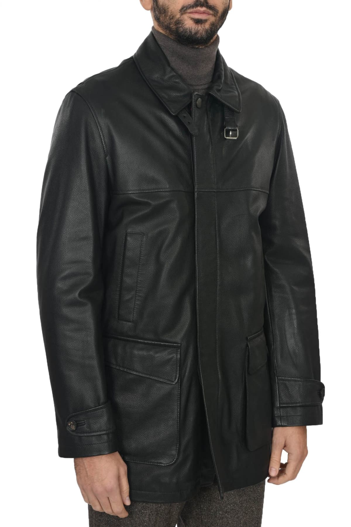 PAL ZILERI ΠΑΛΤΟ ΔΕΡΜΑ ΜΑΥΡΟ