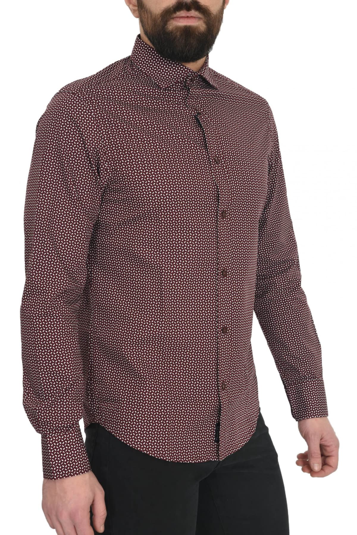 ARMANI JEANS ΠΟΥΚΑΜΙΣΟ ALLOVER PRINT ΜΠΟΡΝΤΩ