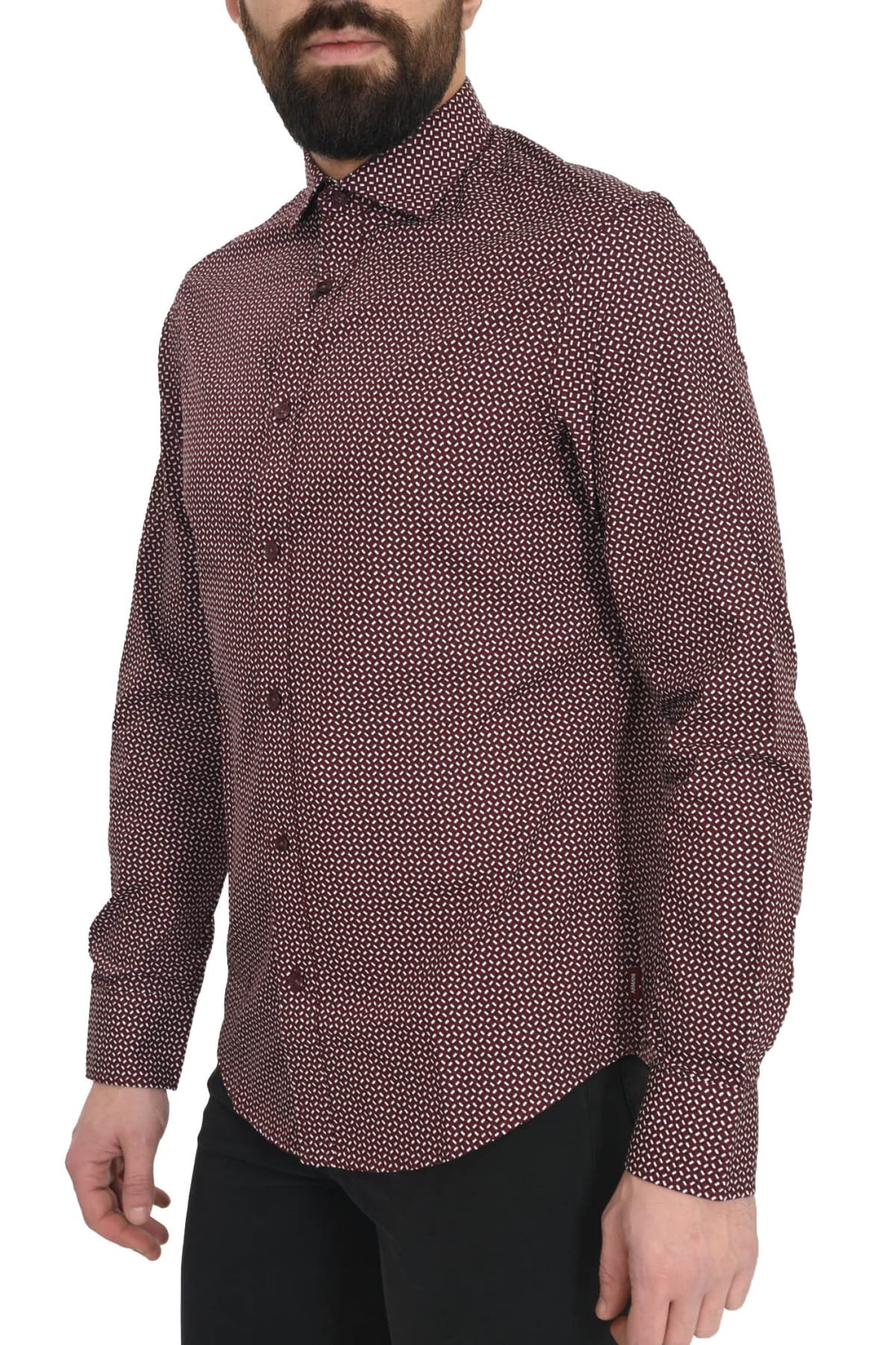 ARMANI JEANS ΠΟΥΚΑΜΙΣΟ ALLOVER PRINT ΜΠΟΡΝΤΩ