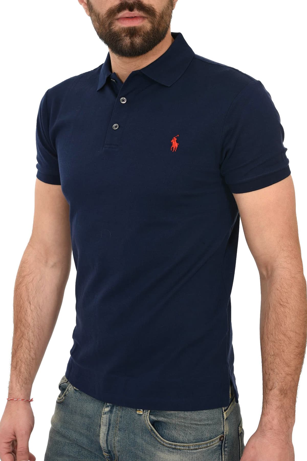 RALPH LAUREN POLO SLIM FIT STRETCH MESH BSR ΜΠΛΕ