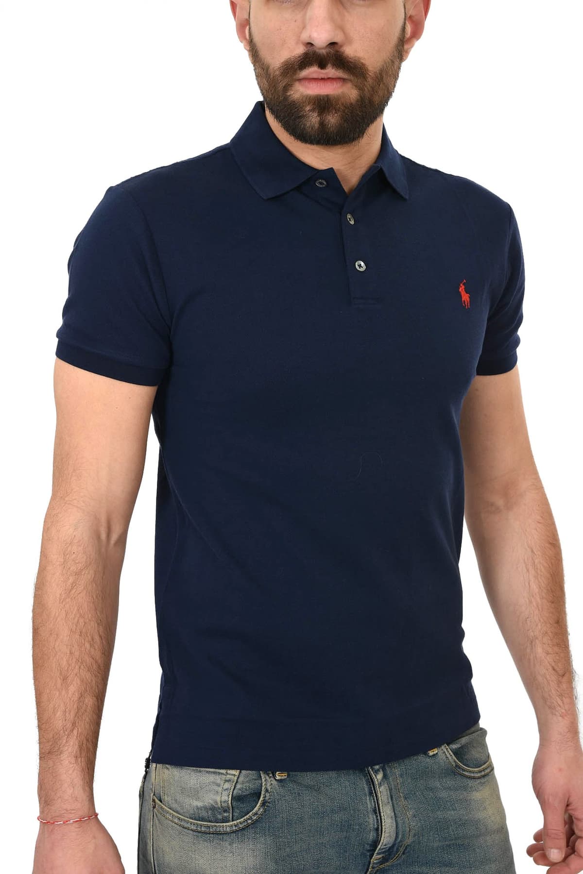 RALPH LAUREN POLO SLIM FIT STRETCH MESH BSR ΜΠΛΕ