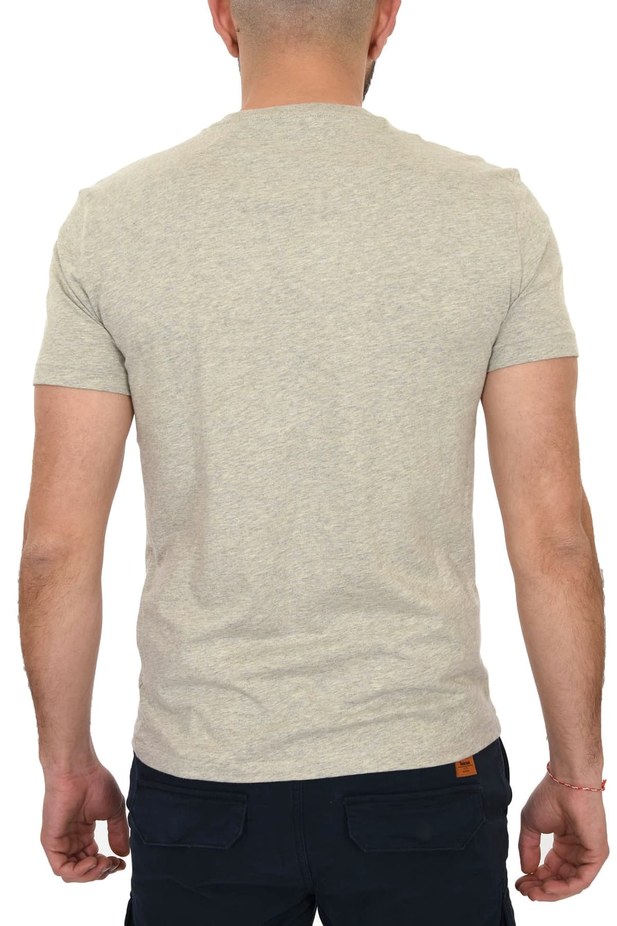 RALPH LAUREN T-SHIRT LOGO CUSTOM SLIM FIT BSR ΓΚΡΙ