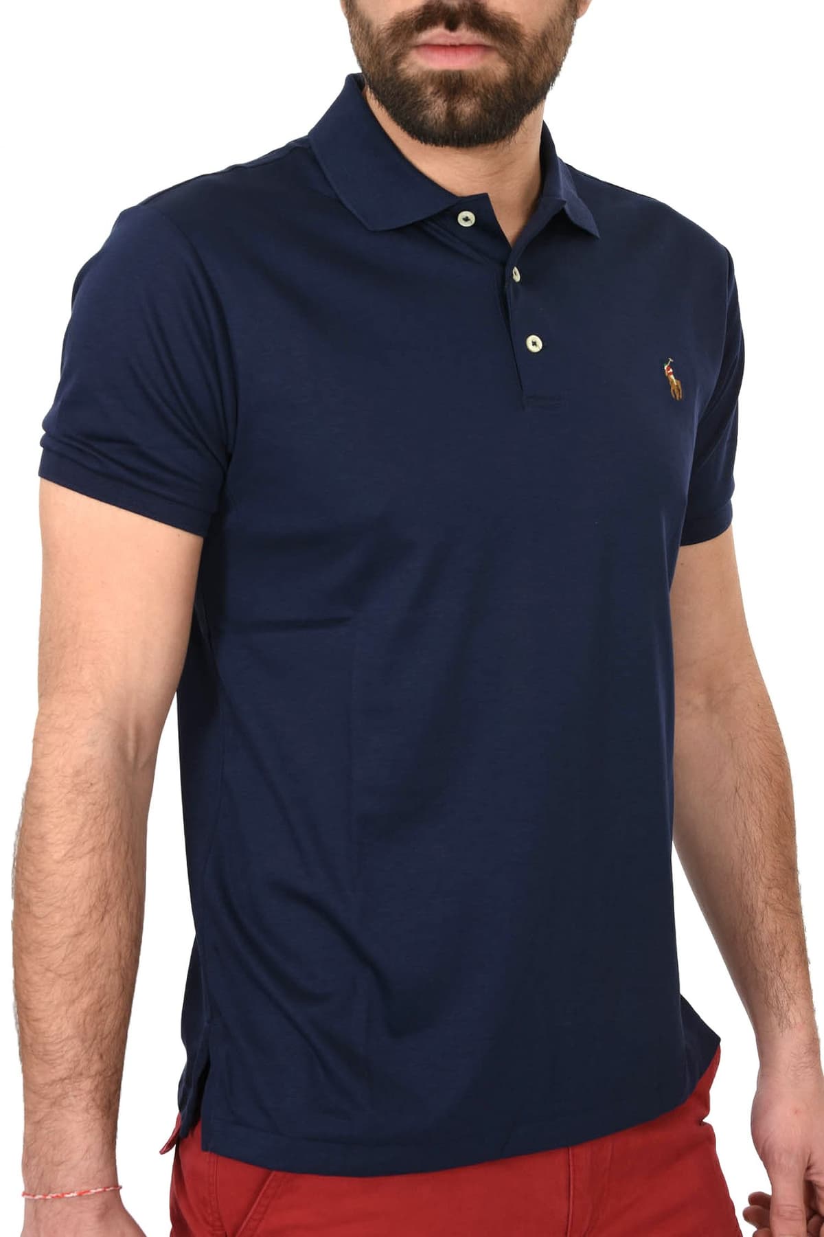 RALPH LAUREN POLO INTERLOCK SLIM FIT BSR ΜΠΛΕ