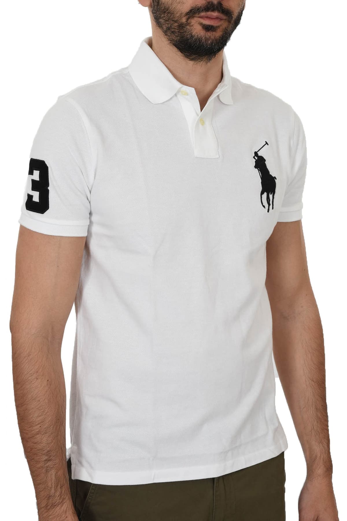 RALPH LAUREN POLO CUSTOM SLIM FIT BIG PONY ΛΕΥΚΟ