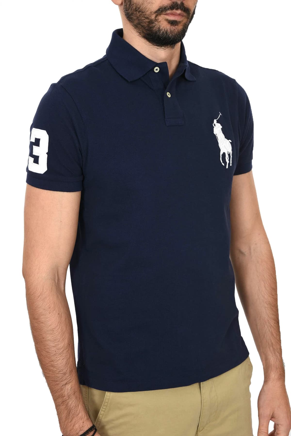 RALPH LAUREN POLO CUSTOM SLIM FIT BIG PONY ΜΠΛΕ