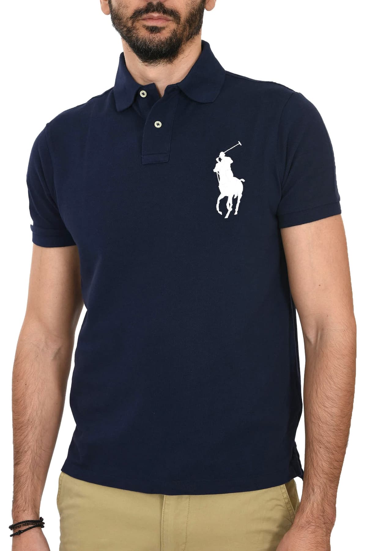 RALPH LAUREN POLO CUSTOM SLIM FIT BIG PONY ΜΠΛΕ