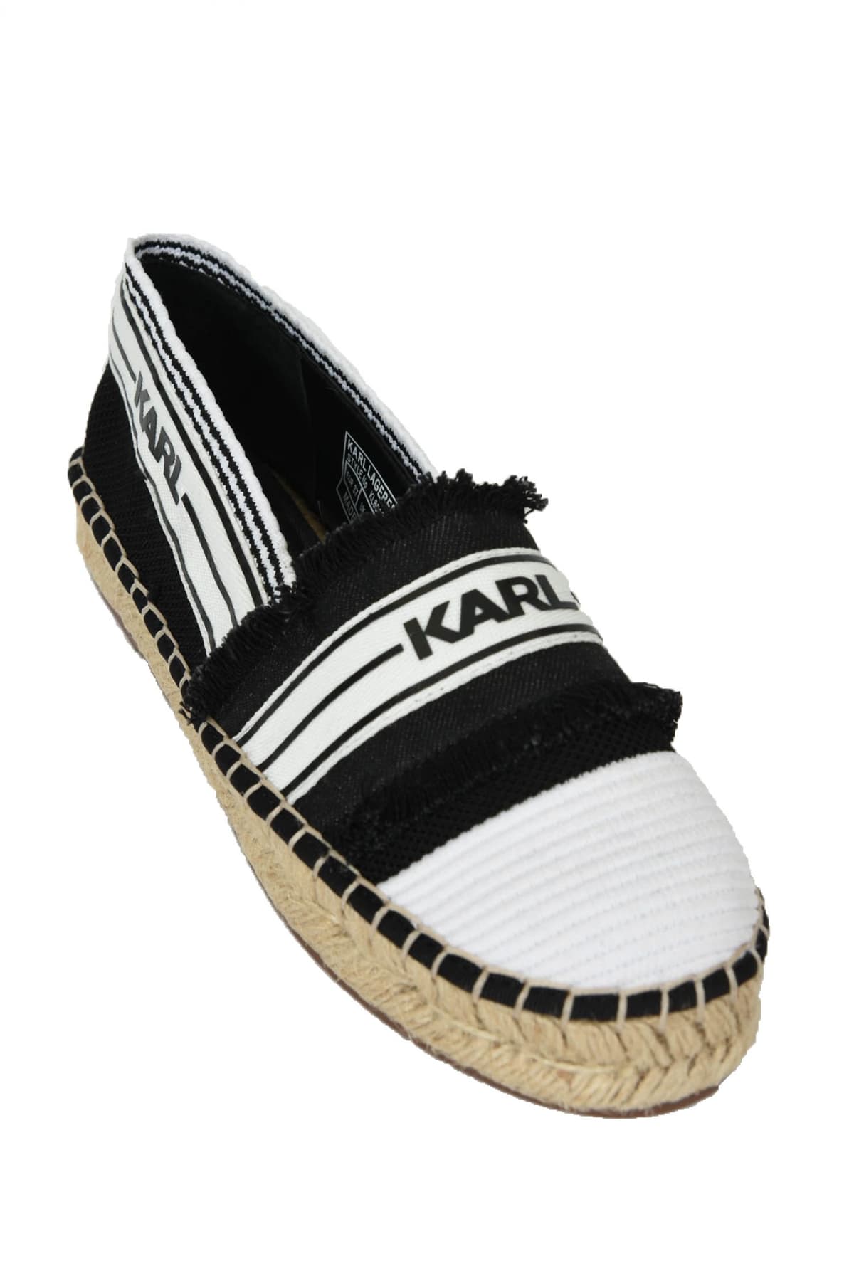 KARL LAGERFELD ΠΑΠΟΥΤΣΙΑ ΕΣΠΑΝΤΡΙΓΙΕΣ KAMINI PATCHWORK SPIP Y ΑΣΠΡΟ/ΜΑΥΡΟ