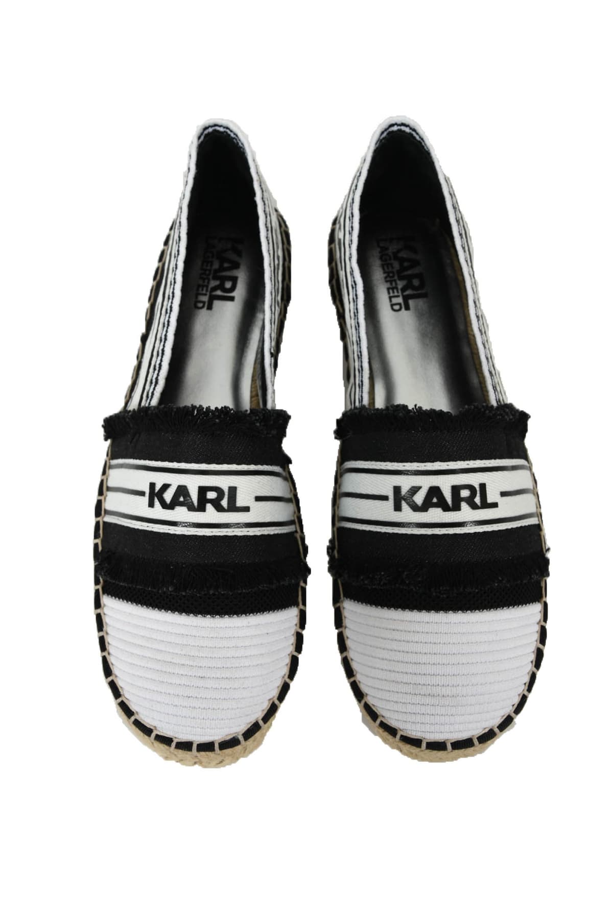 KARL LAGERFELD ΠΑΠΟΥΤΣΙΑ ΕΣΠΑΝΤΡΙΓΙΕΣ KAMINI PATCHWORK SPIP Y ΑΣΠΡΟ/ΜΑΥΡΟ