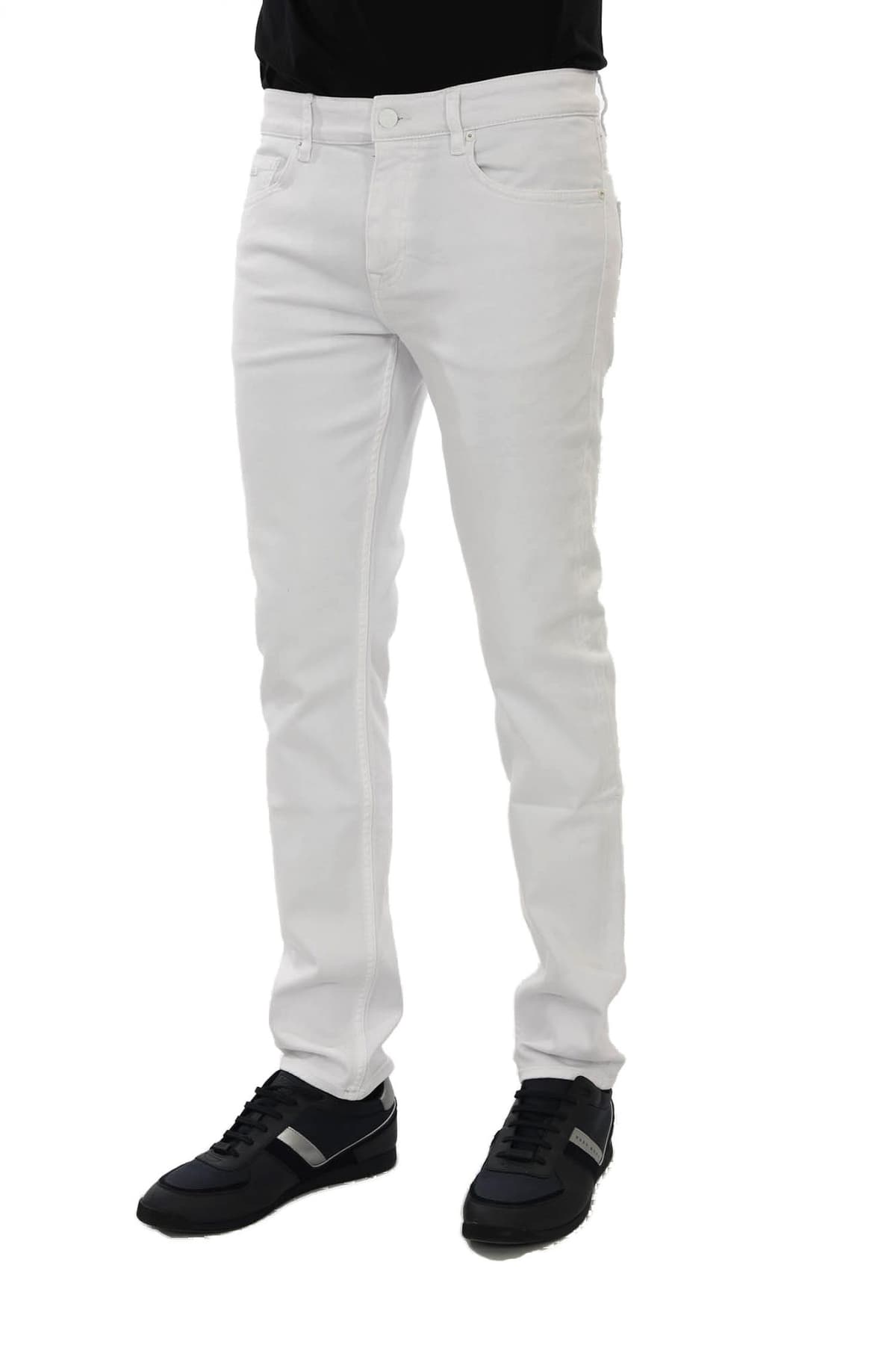 BOSS CASUAL ΠΑΝΤΕΛΟΝΙ JEANS DELAWARE BC-L-C OPPOSITE SLIM FIT ΛΕΥΚΟ