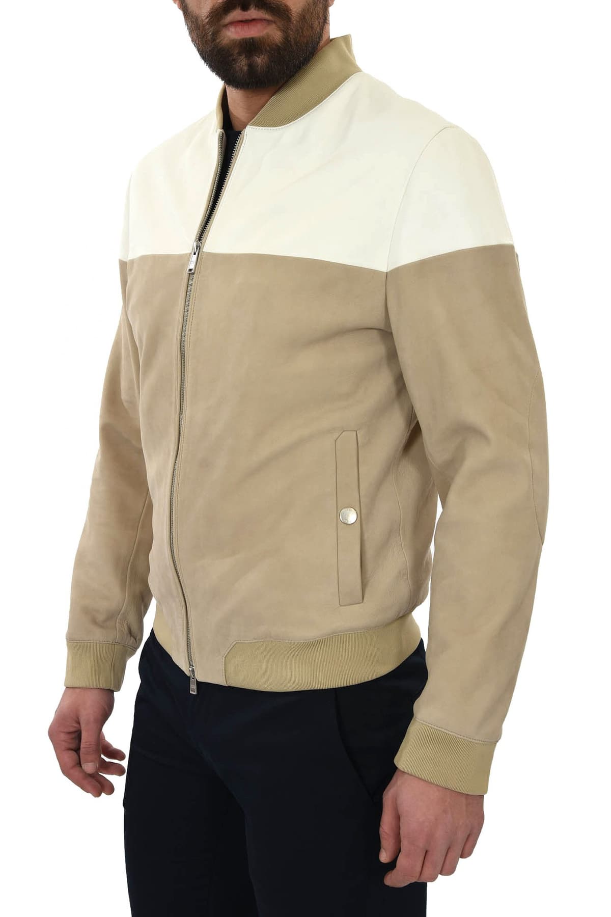 BOSS BUSINESS ΜΠΟΥΦΑΝ BOMBER MAROL ΛΕΥΚΟ-ΜΠΕΖ