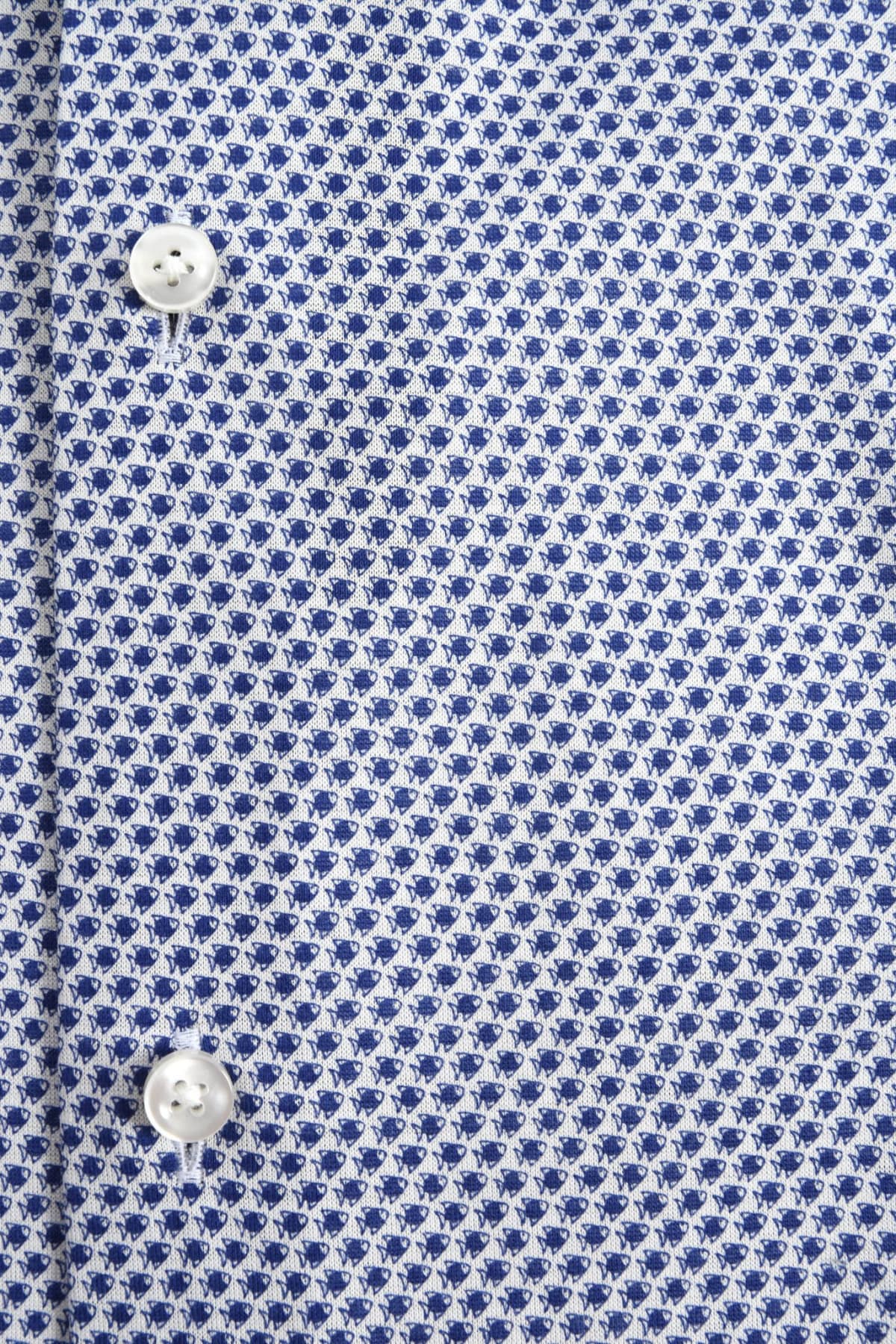 BOSS BUSINESS ΠΟΥΚΑΜΙΣΟ ΜΙΚΡΟΣΧΕΔΙΟ SLIM FIT ISKO MΠΛΕ-ΛΕΥΚΟ