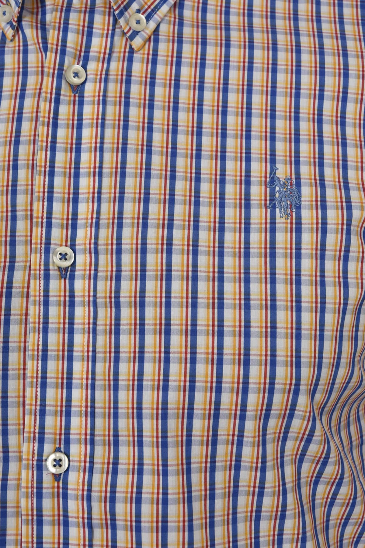 U.S. POLO ASSN. ΠΟΥΚΑΜΙΣΟ ΚΑΡΩ SLIM FIT CODY BD ΜΠΛΕ