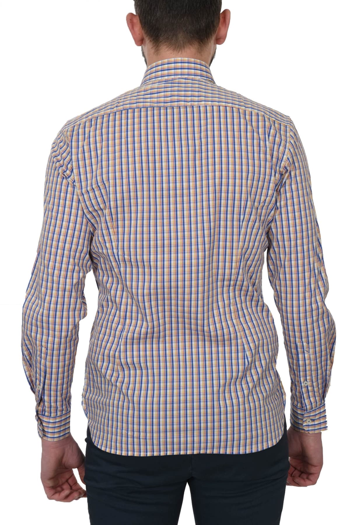 U.S. POLO ASSN. ΠΟΥΚΑΜΙΣΟ ΚΑΡΩ SLIM FIT CODY BD ΜΠΛΕ