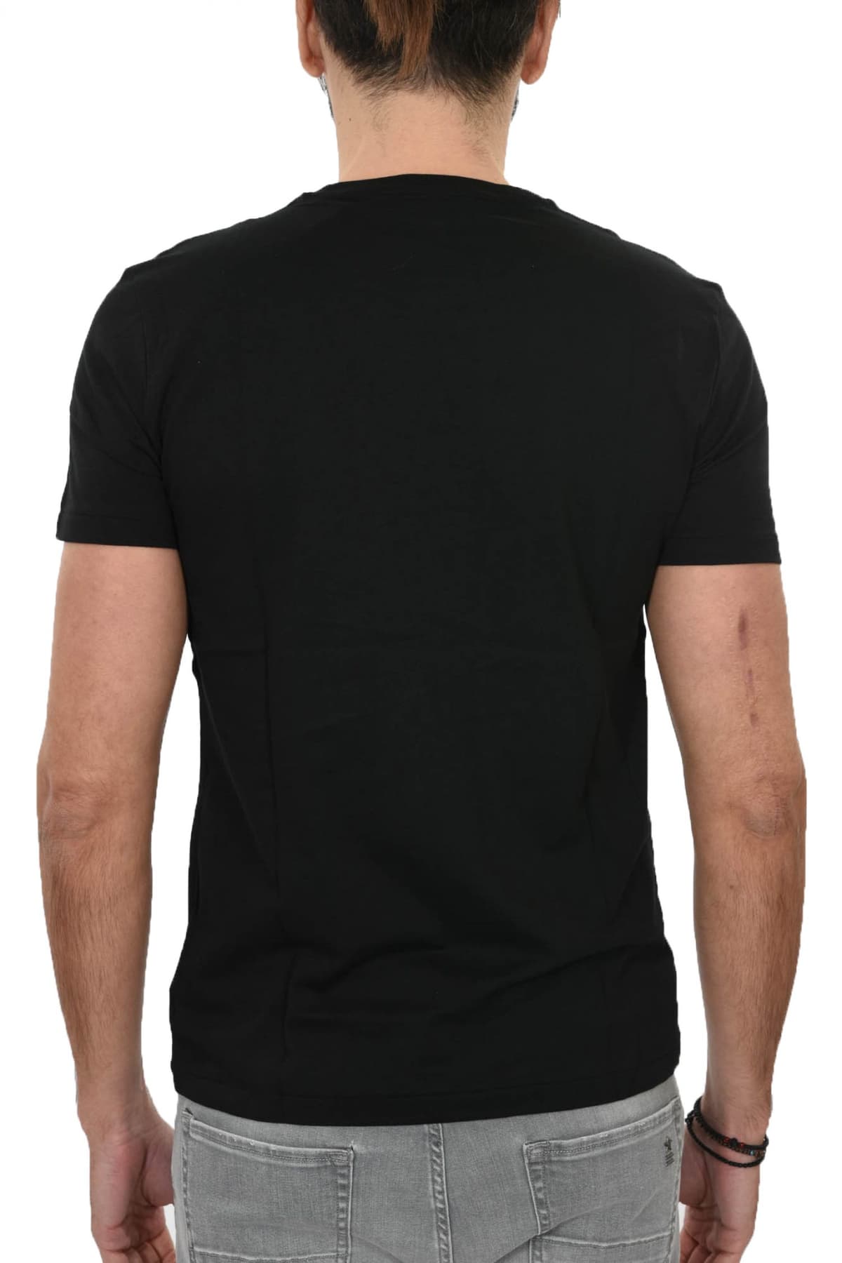 RALPH LAUREN T-SHIRT CUSTOM SLIM FIT ΚΟΝΤΟΜΑΝΙΚΟ BSR ΜΑΥΡΟ