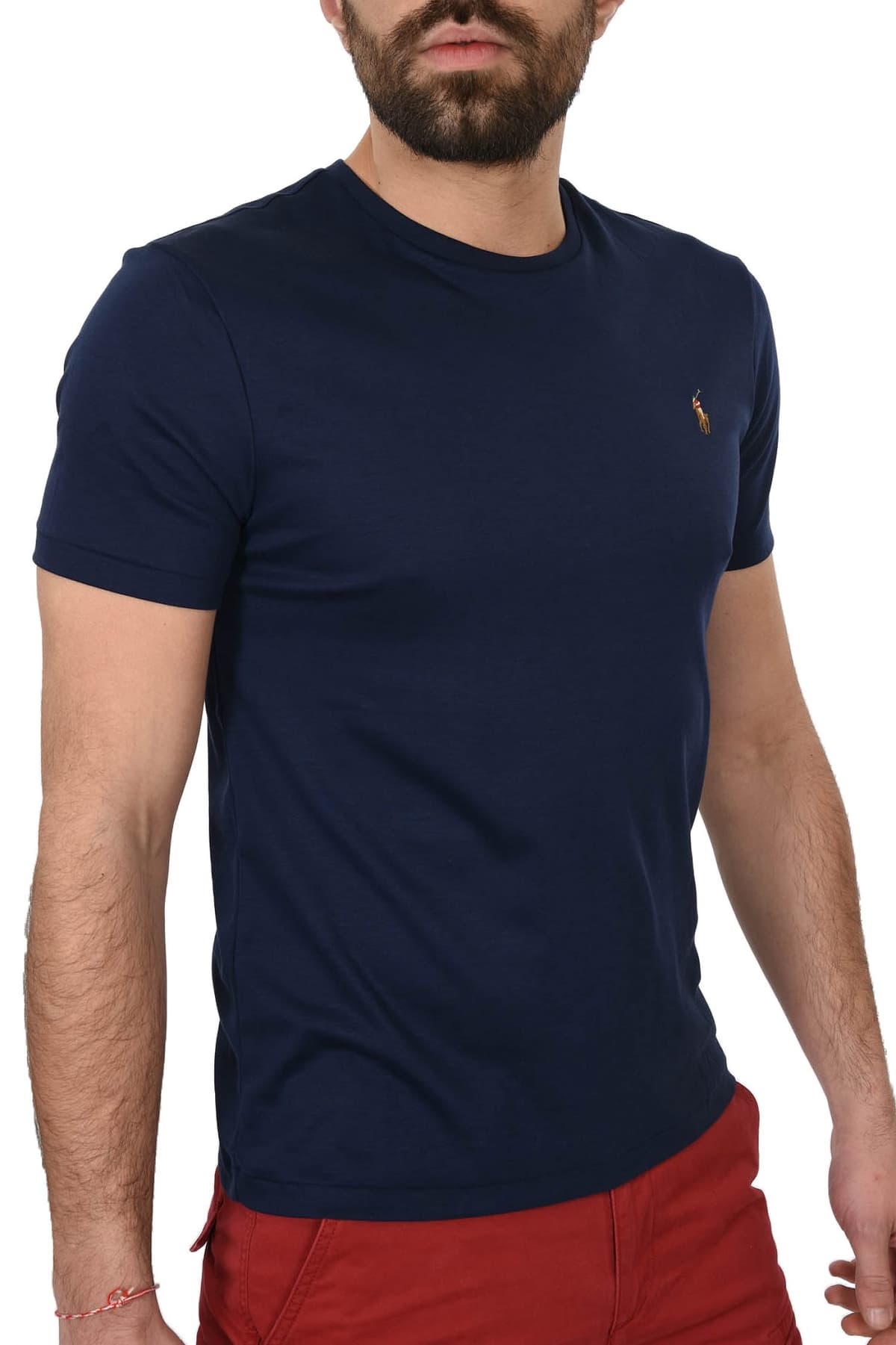 RALPH LAUREN T-SHIRT LOGO CUSTOM SLIM FIT ΜΠΛΕ