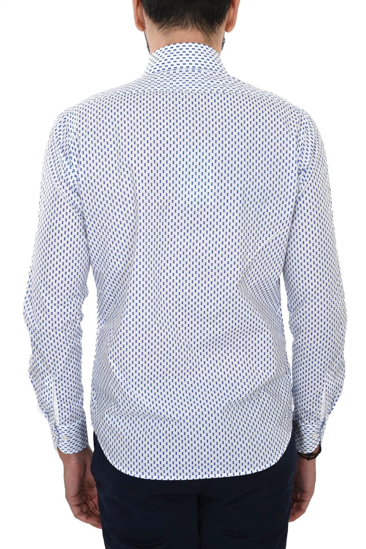 LA MARTINA ΠΟΥΚΑΜΙΣΟ BUTTON DOWN ALL OVER PRINT REGULAR FIT ΛΕΥΚΟ-ΜΠΛΕ