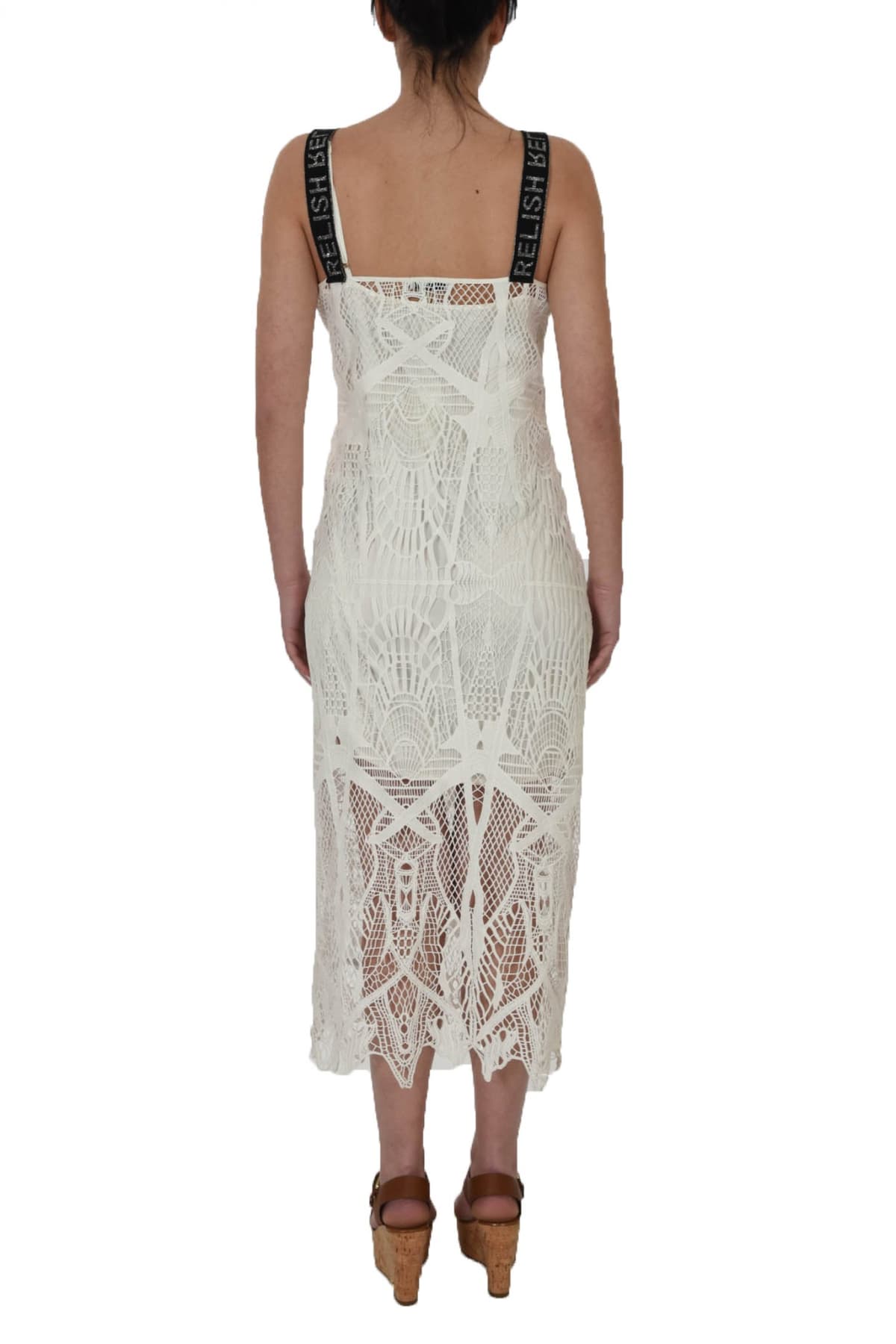 RELISH ΦΟΡΕΜΑ ULYSSES V-NECK ΤΙΡΑΝΤΑ LOGO ΔΑΝΤΕΛΑ MILK